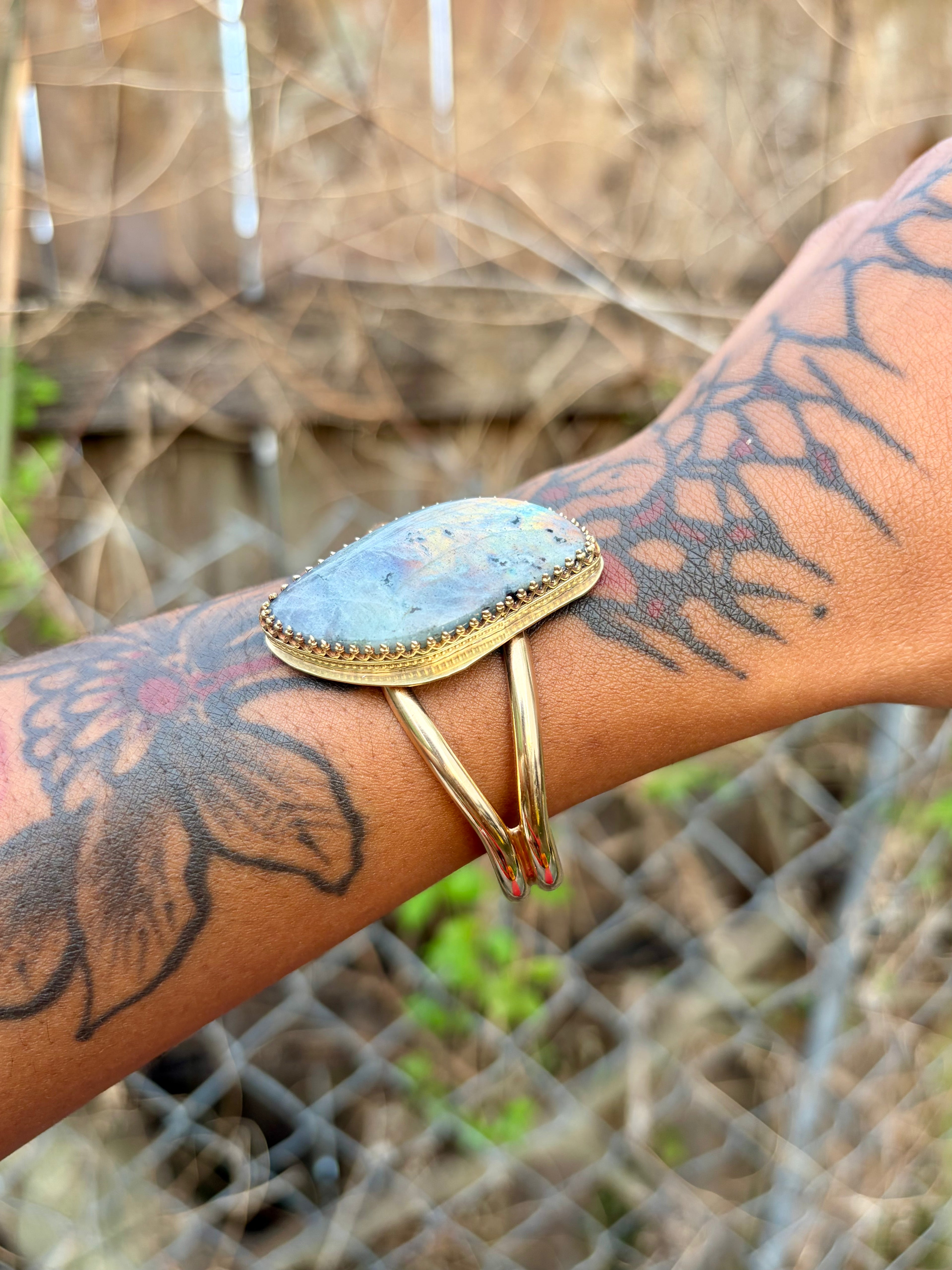 Pale Flash Labradorite Cuff