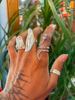 Rhodium Serpent Snake Ring