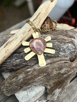 Rose Quartz Love Burst Necklace