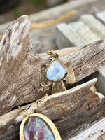 Rainbow Moonstone Petroglyph Skykeeper Necklace