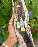 Rainbow Moonstone Petroglyph Skykeeper Necklace