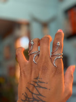 Rhodium Serpent Snake Ring