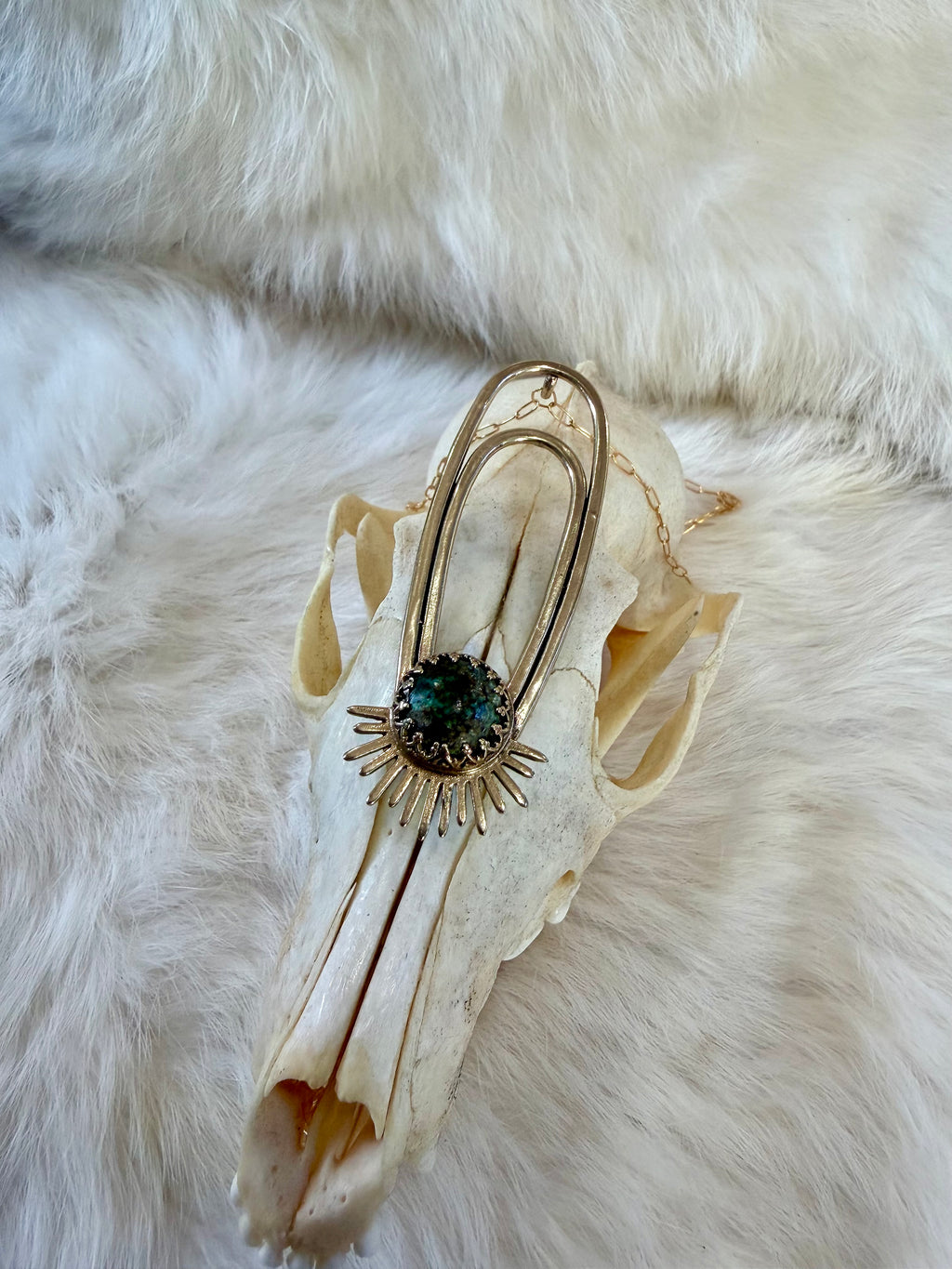 African Turquoise Aten Sundrop Necklace Solar Seed