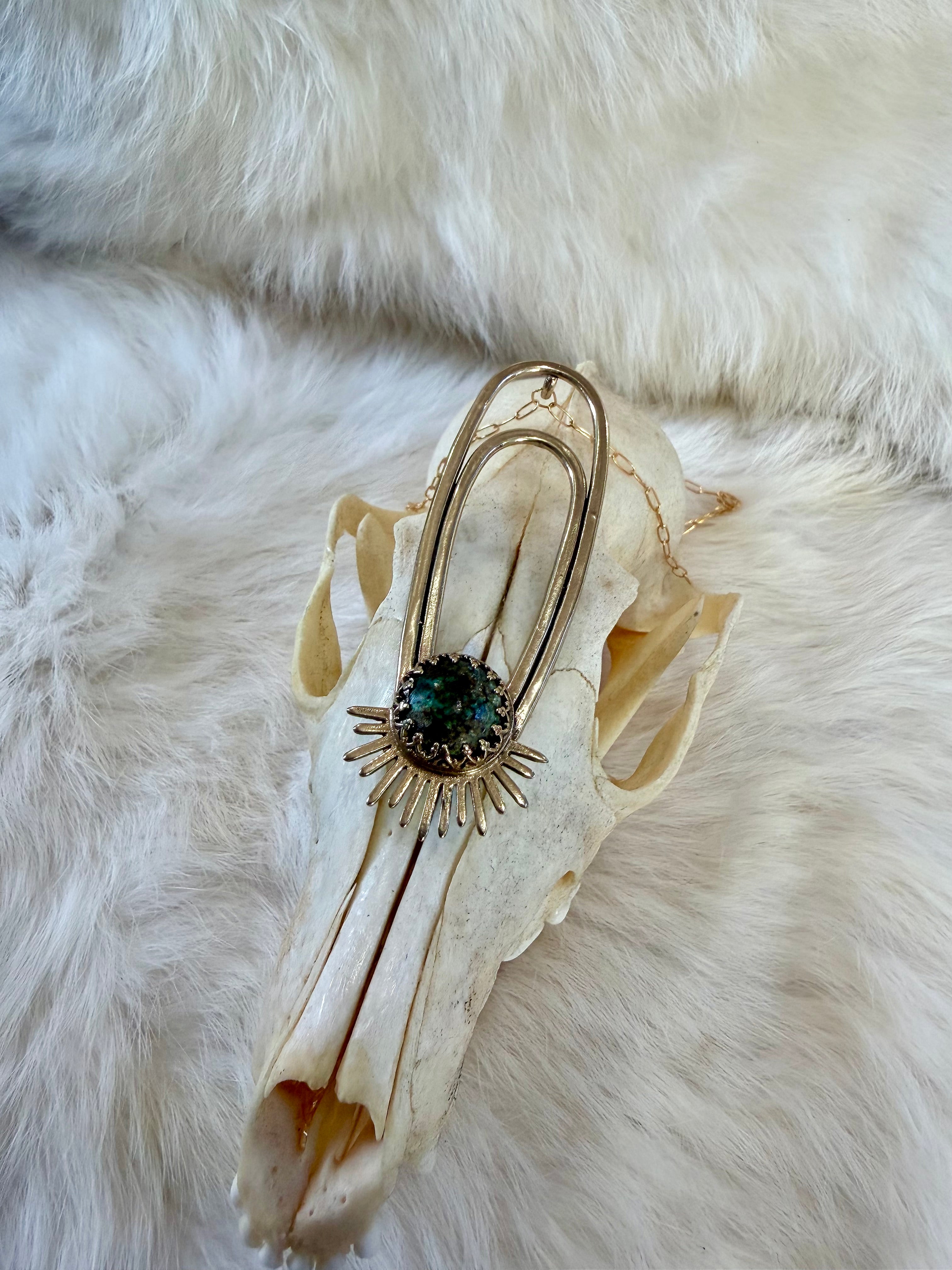 African Turquoise Aten Sundrop Necklace Solar Seed