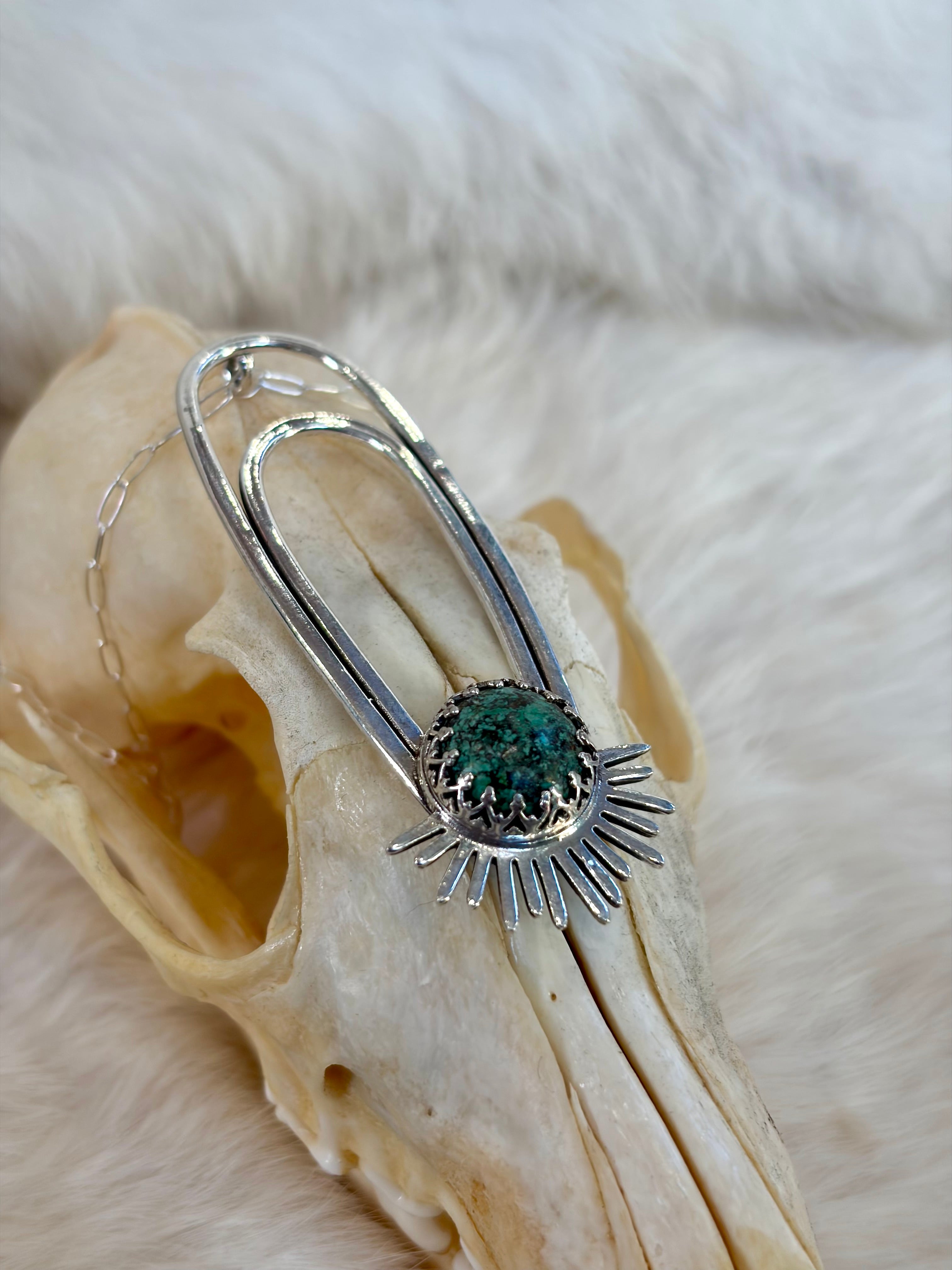 African Turquoise Aten Sundrop Necklace Solar Seed