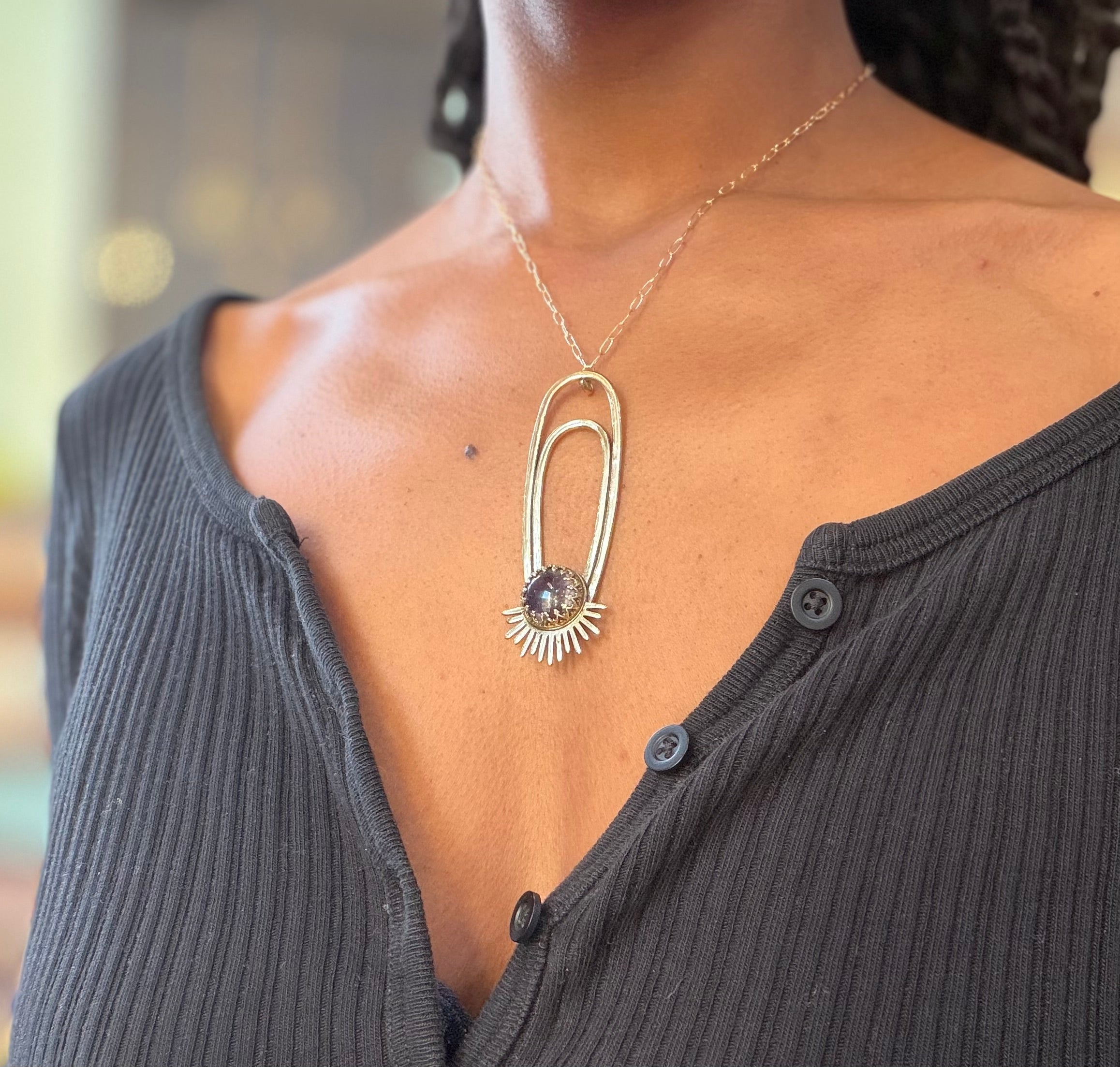 Amethyst Aten Sundrop Necklace Solar Seed
