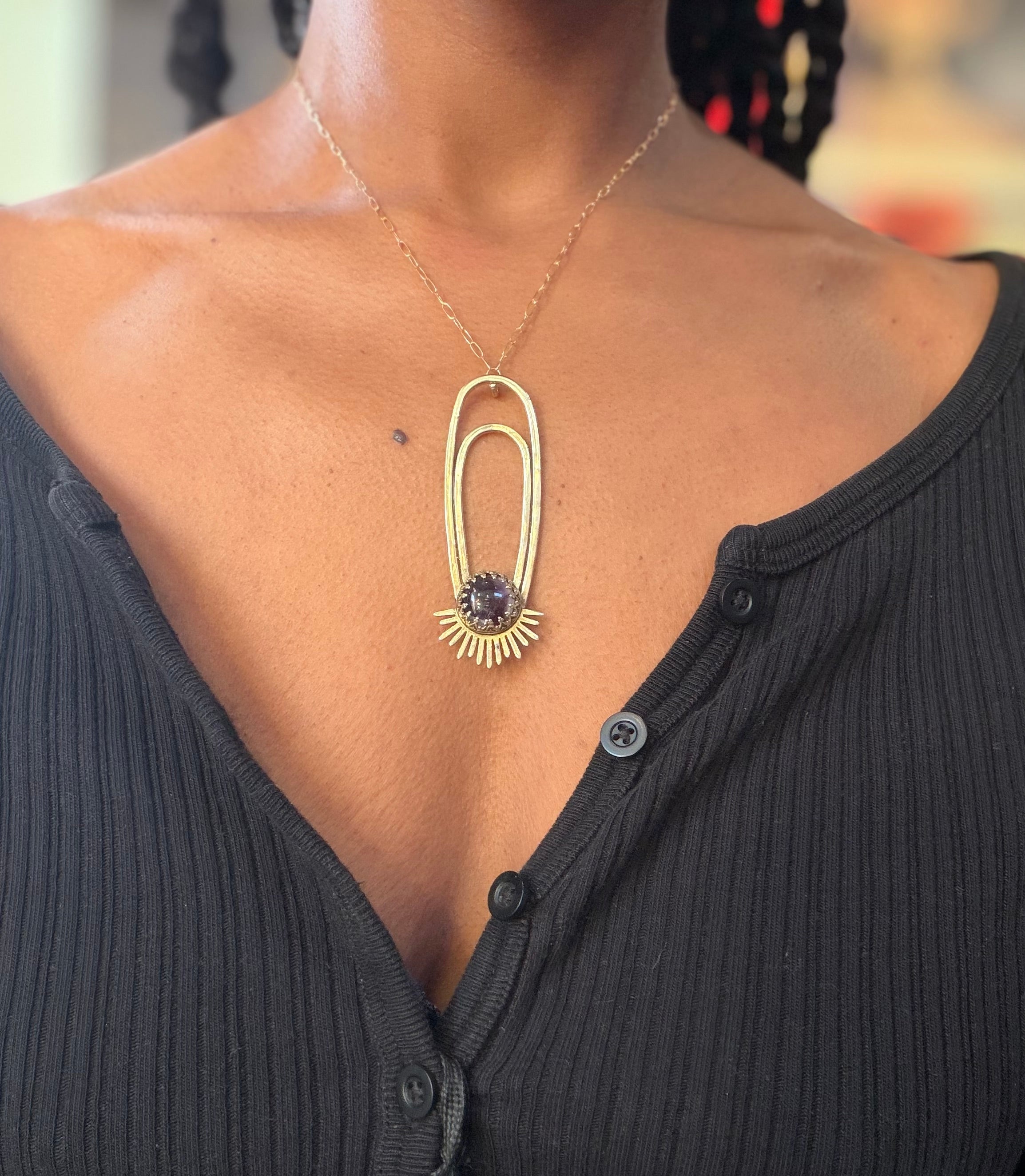Amethyst Aten Sundrop Necklace Solar Seed