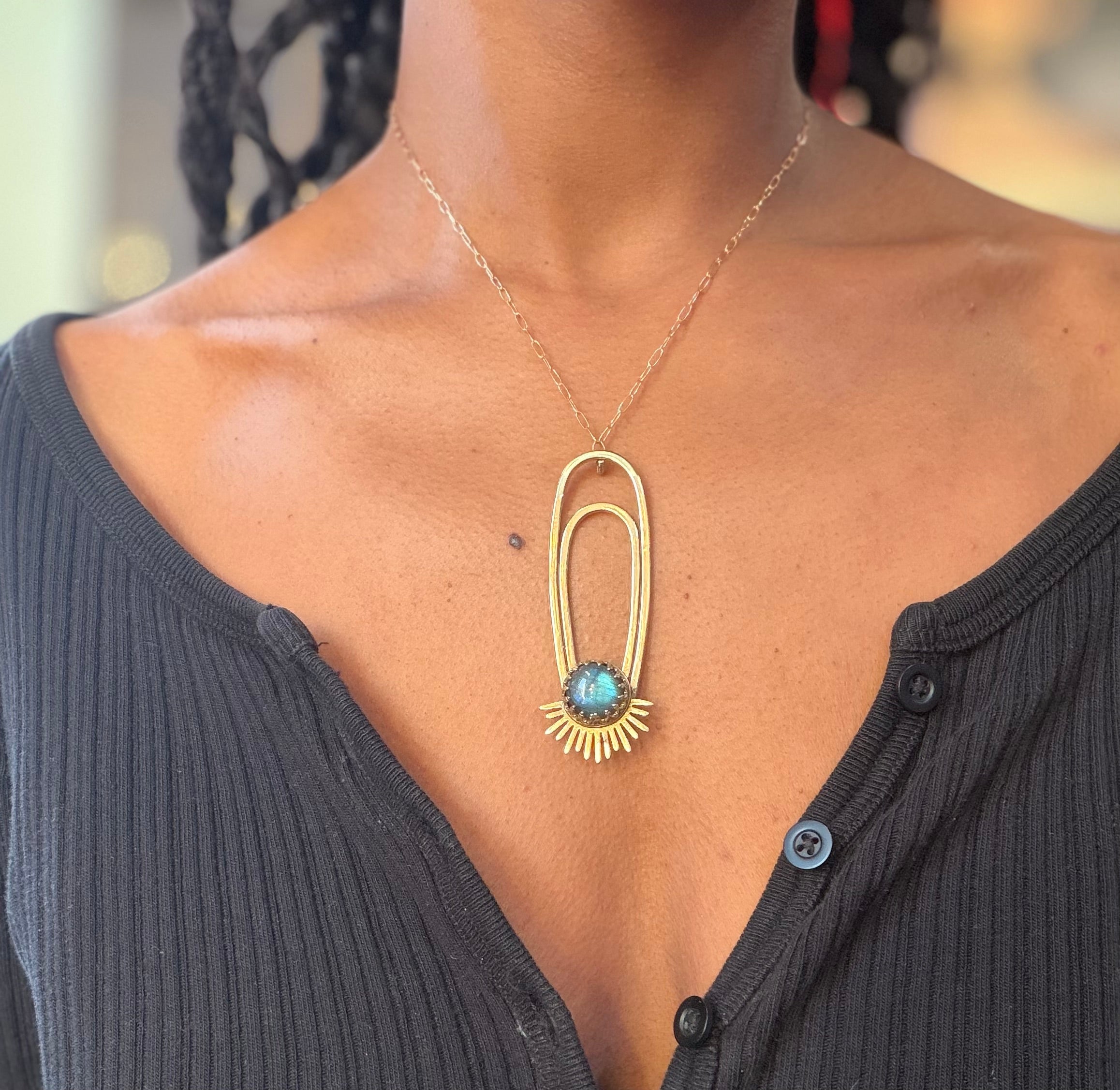Labradorite Aten Sundrop Necklace Solar Seed