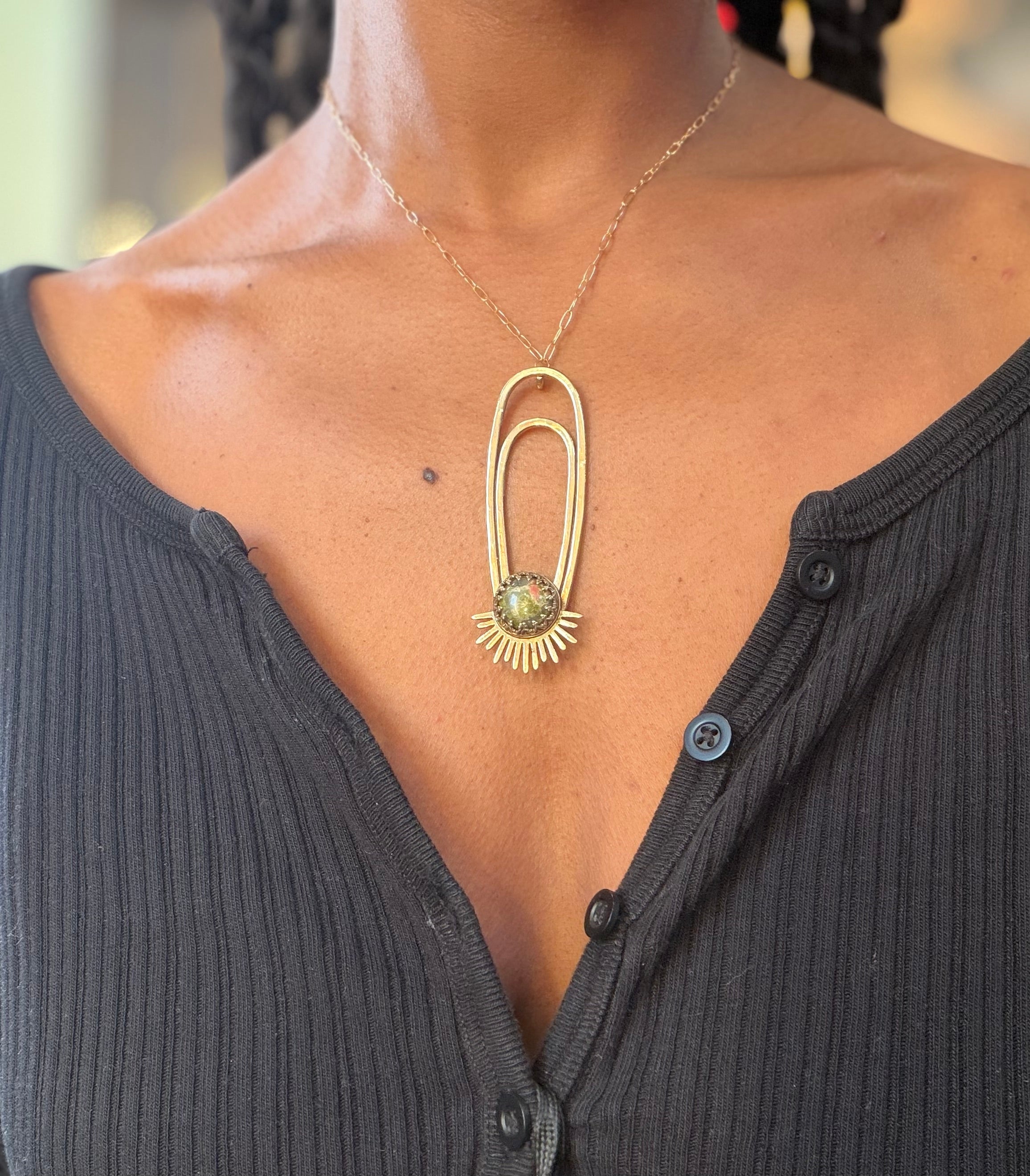 Unakite Aten Sundrop Necklace Solar Seed