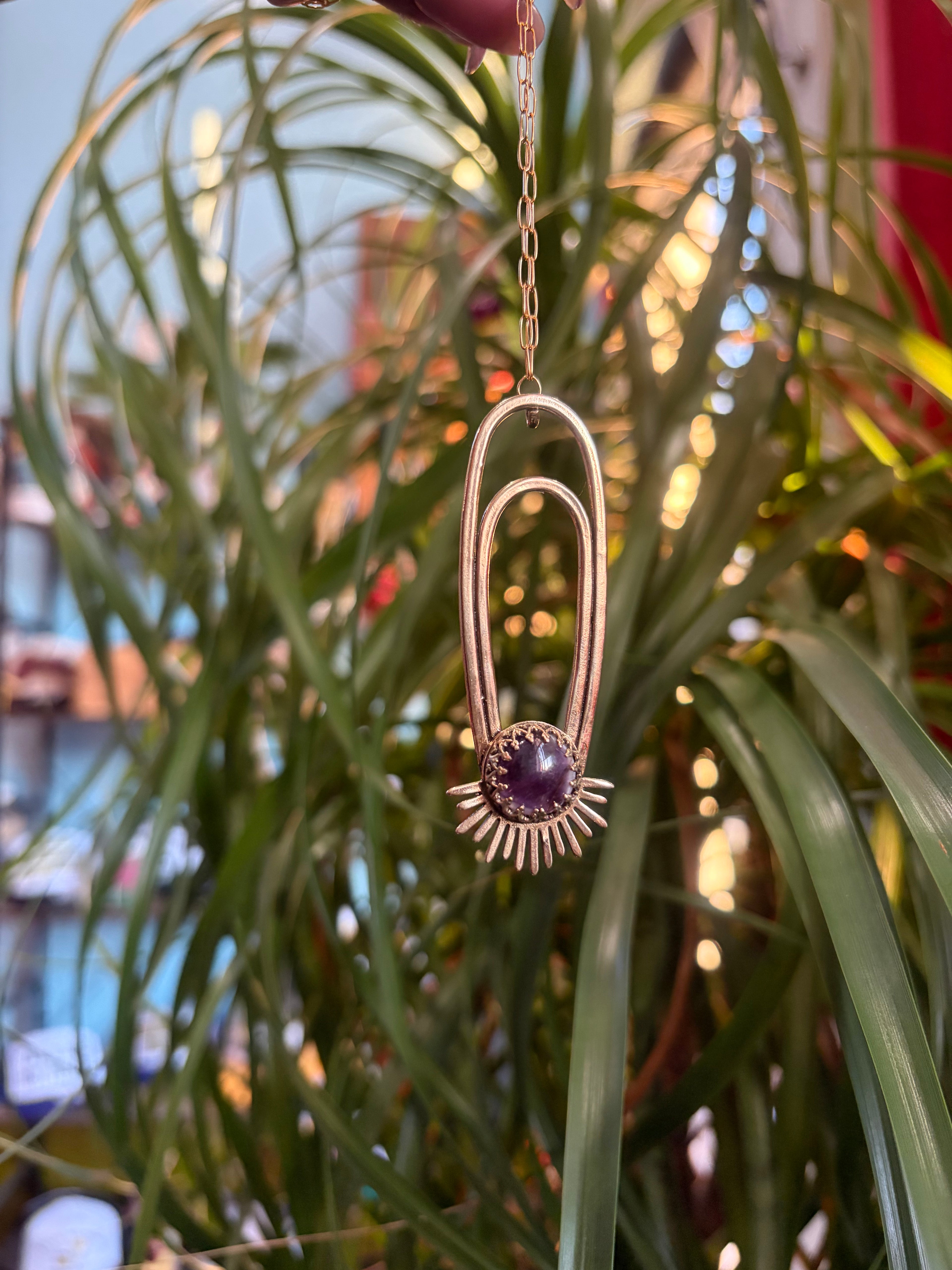 Amethyst Aten Sundrop Necklace Solar Seed