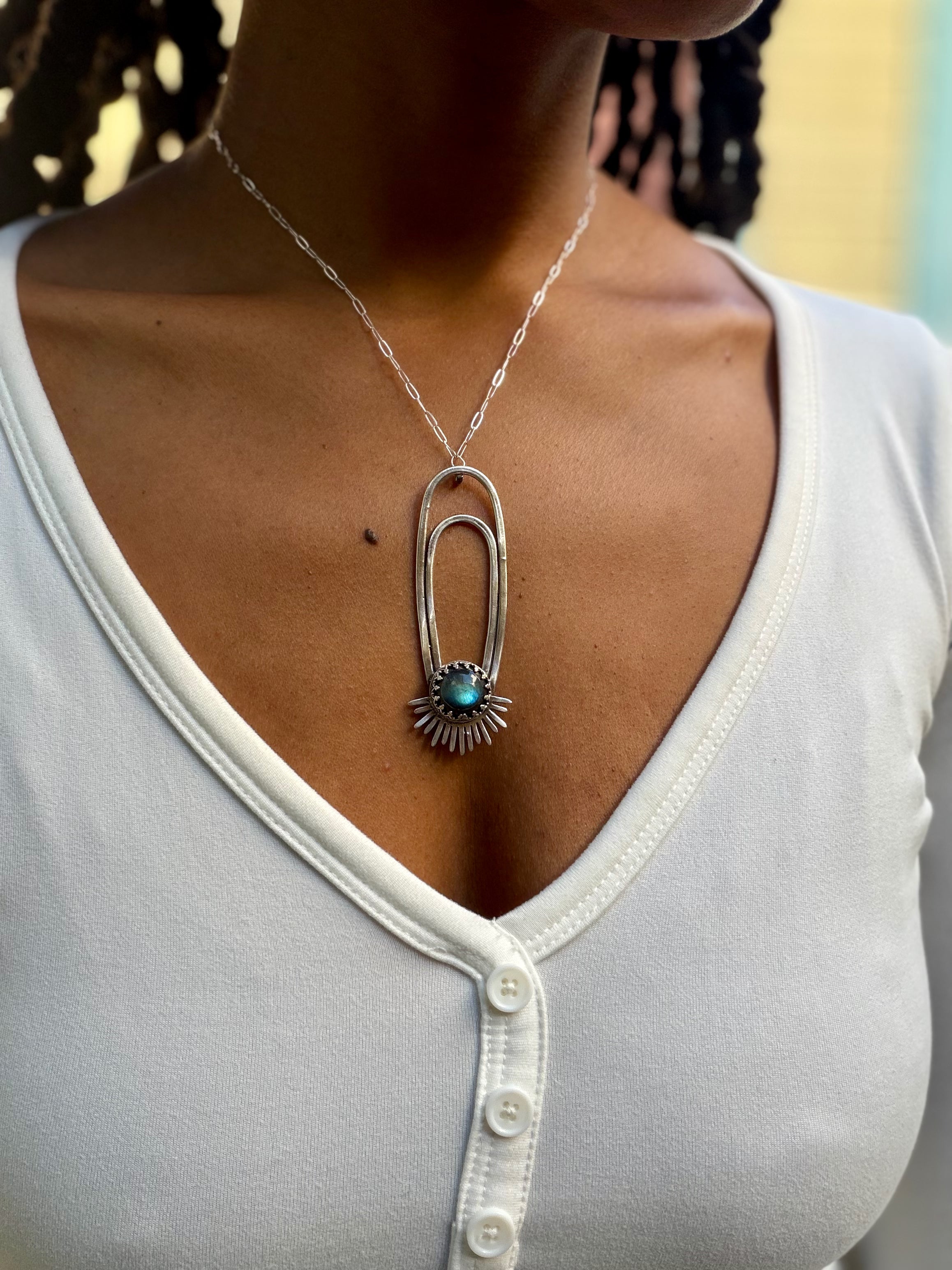 Labradorite Aten Sundrop Necklace Solar Seed