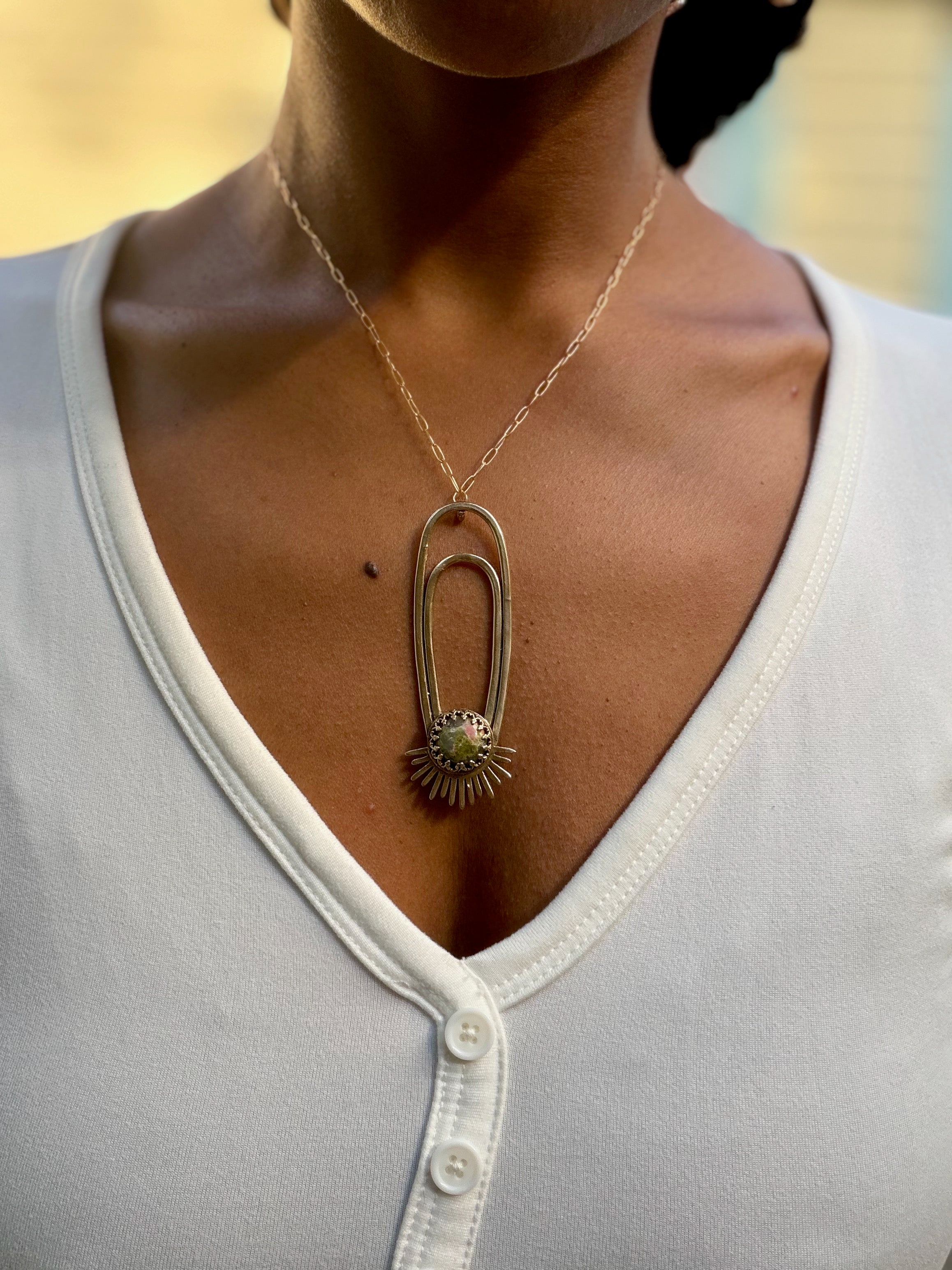 Unakite Aten Sundrop Necklace Solar Seed