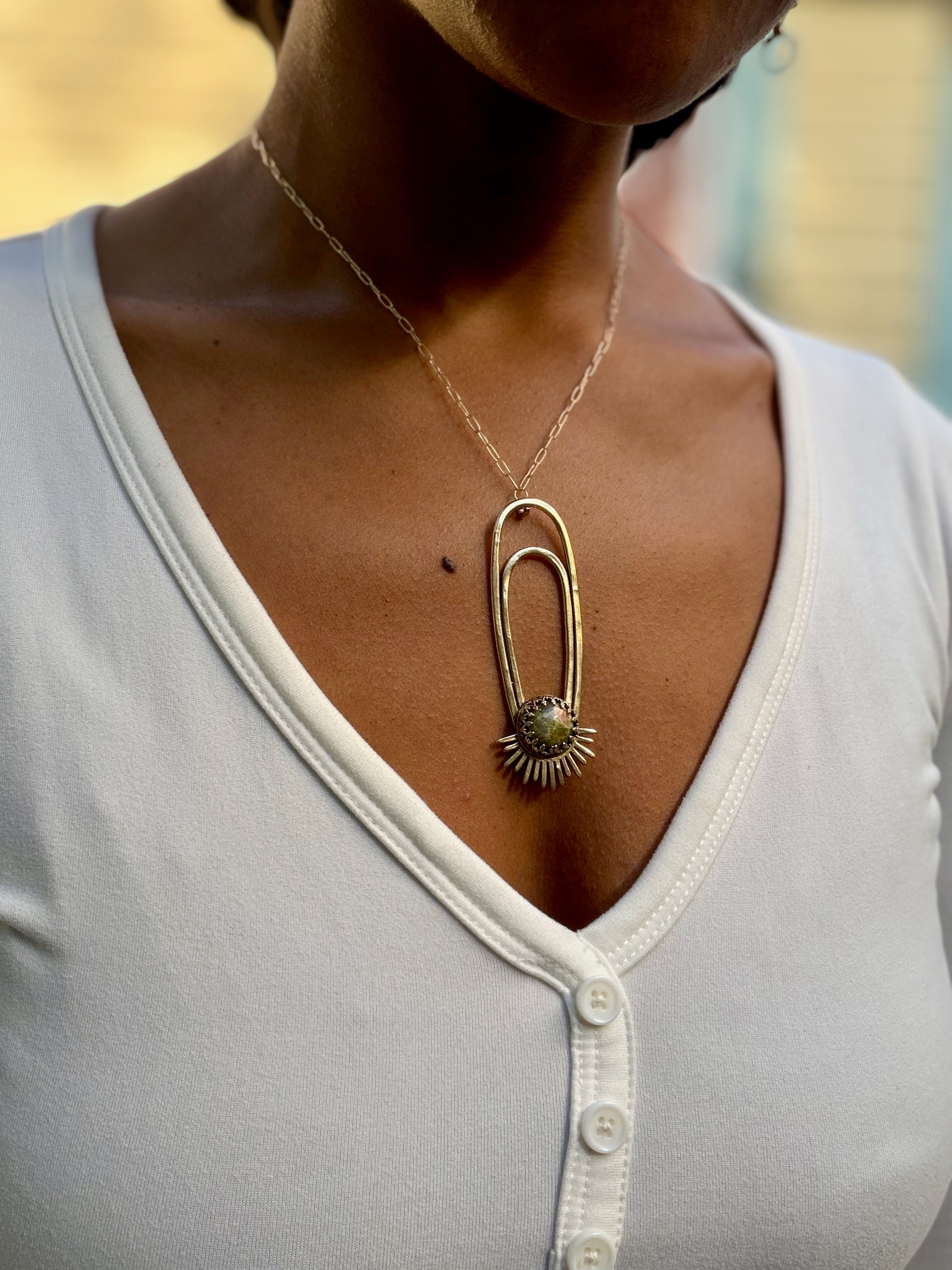 Unakite Aten Sundrop Necklace Solar Seed