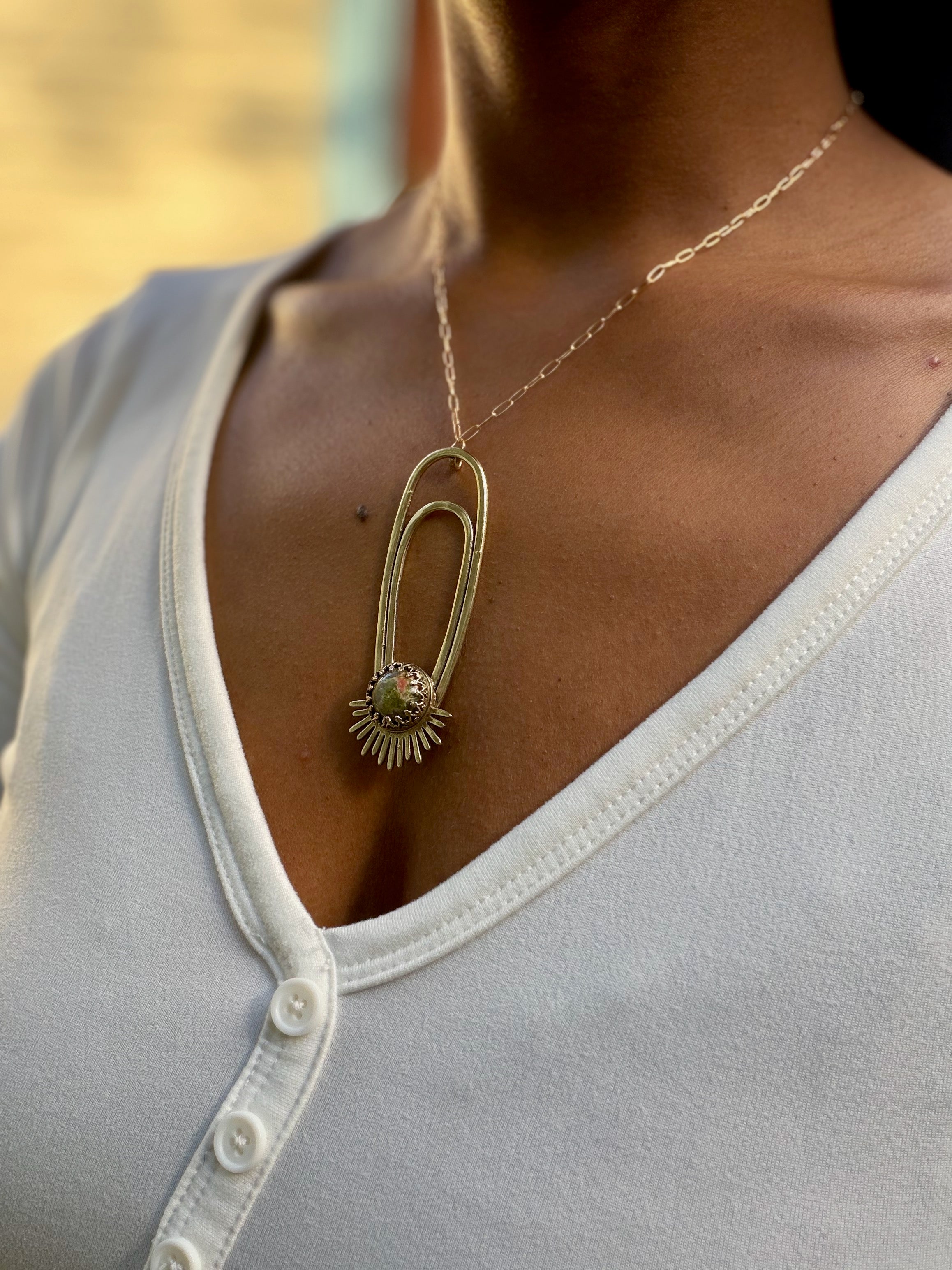 Unakite Aten Sundrop Necklace Solar Seed