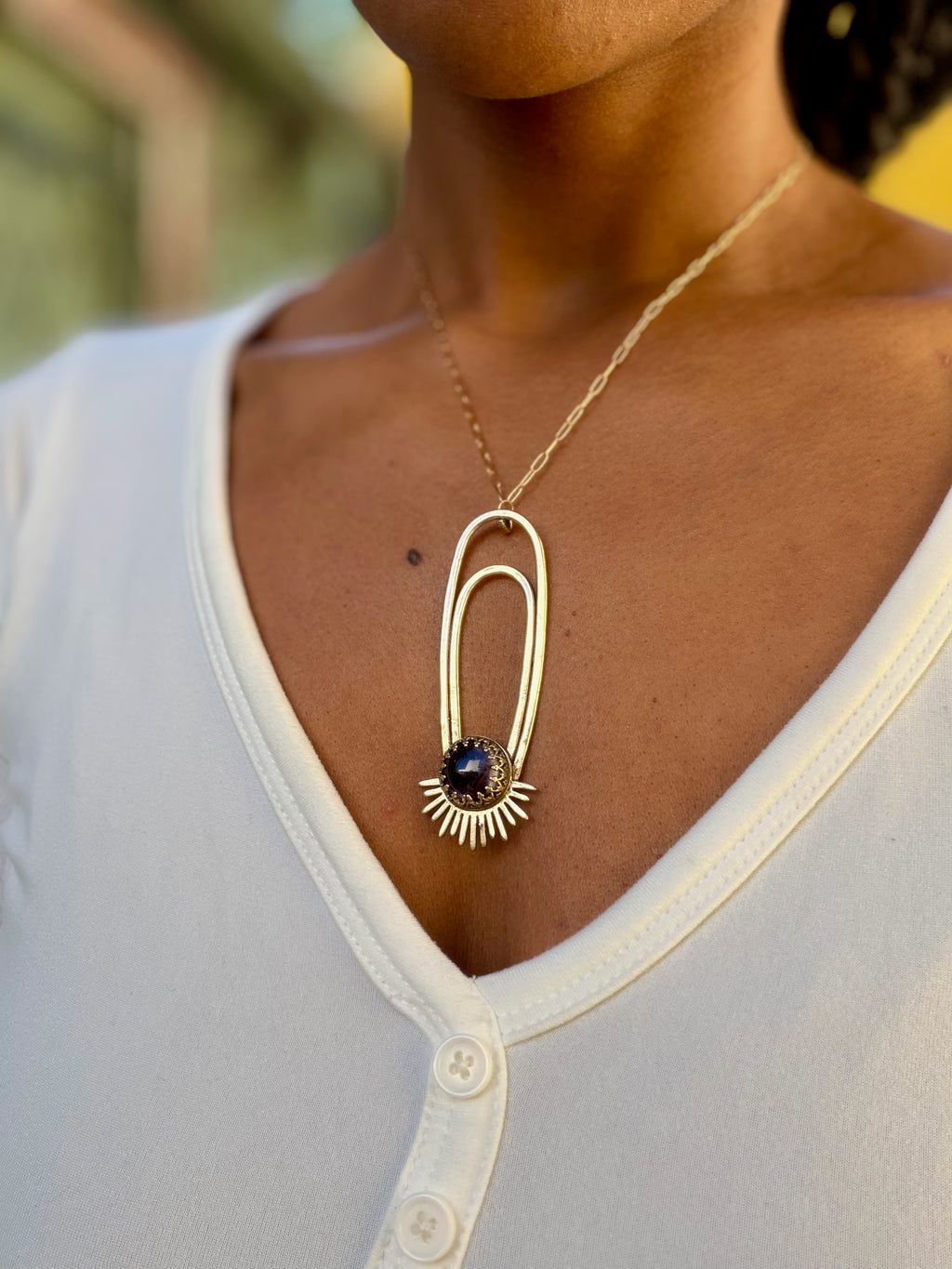 Amethyst Aten Sundrop Necklace Solar Seed