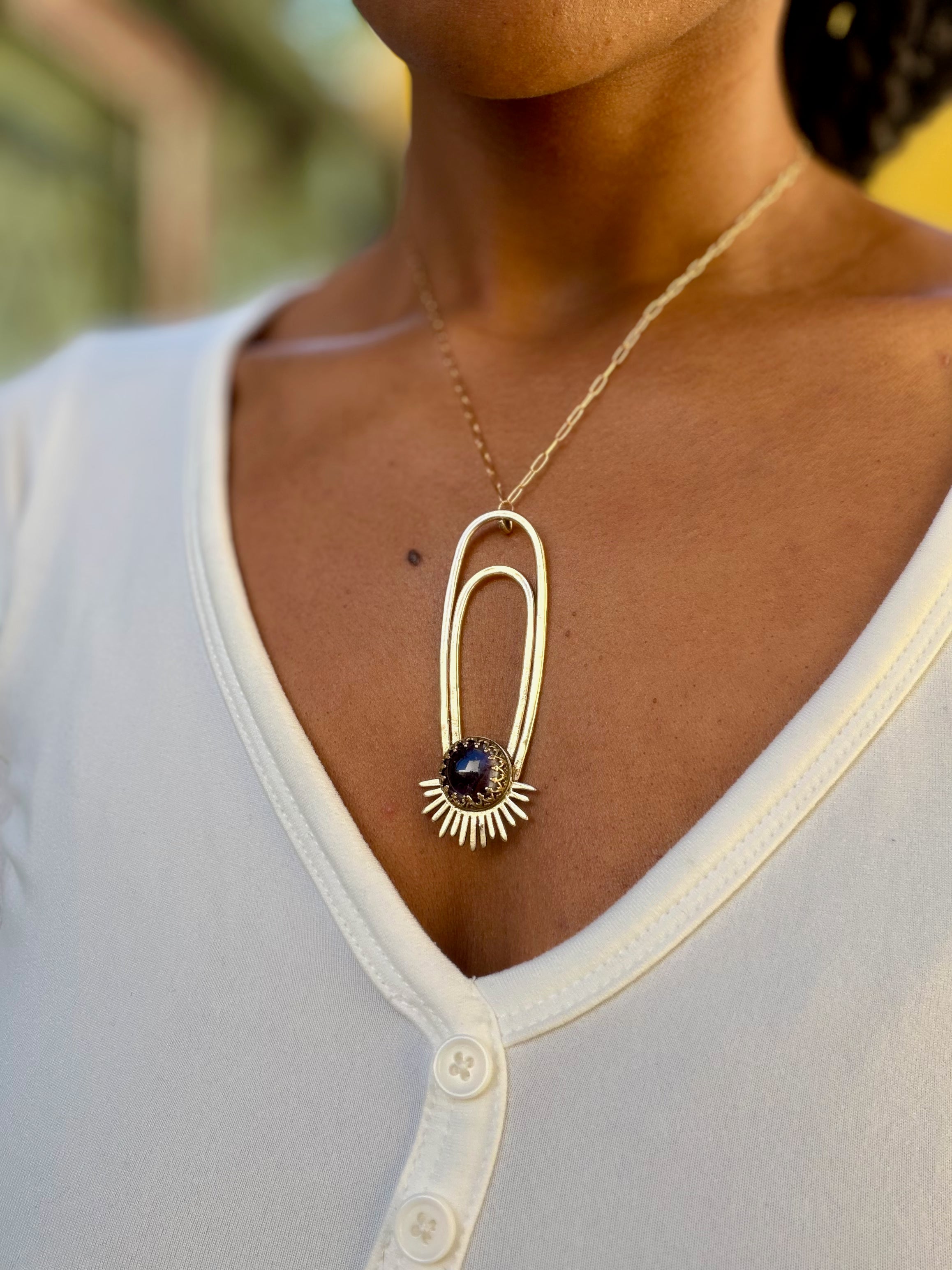Amethyst Aten Sundrop Necklace Solar Seed