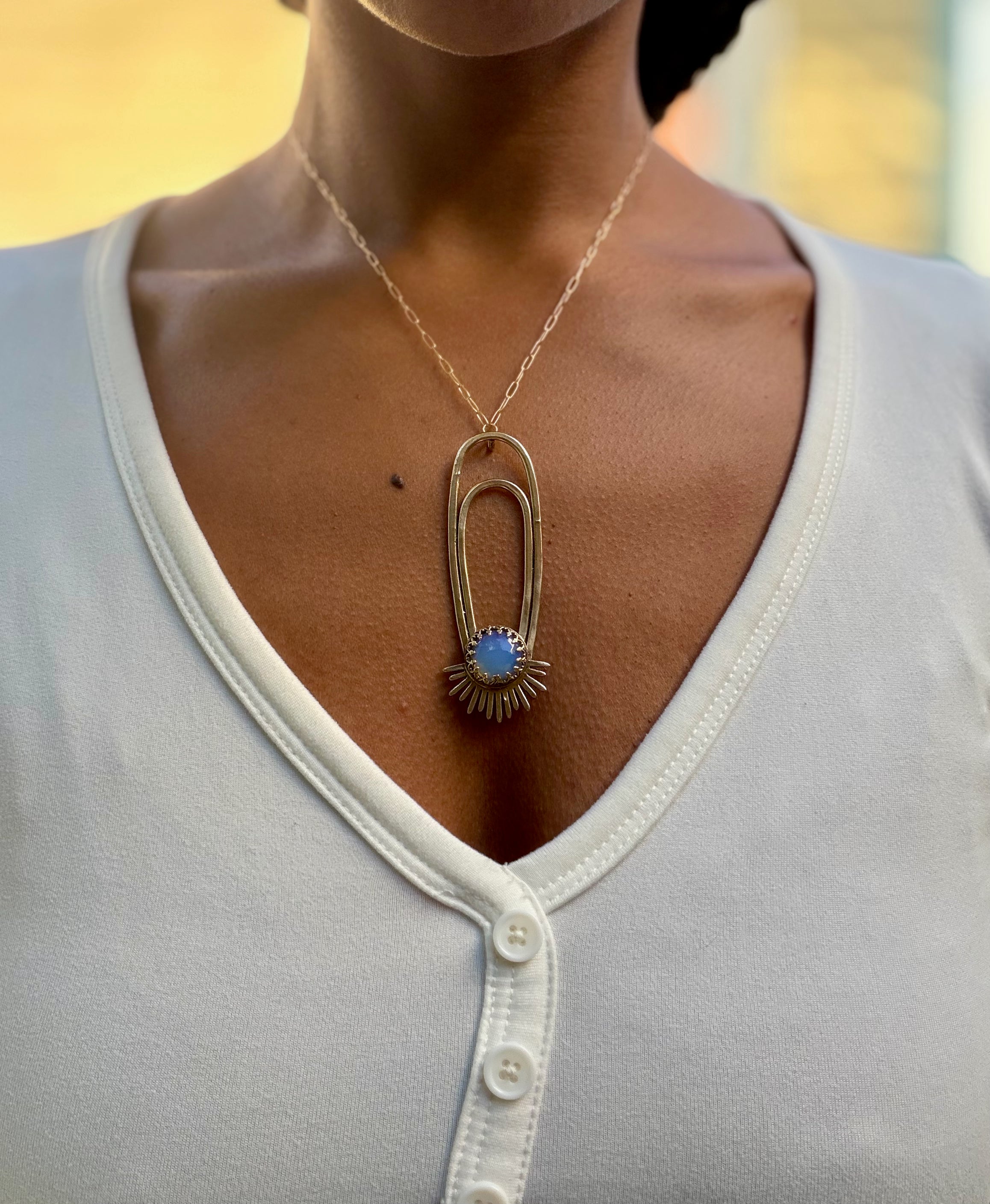Opalite Aten Sundrop Necklace Solar Seed