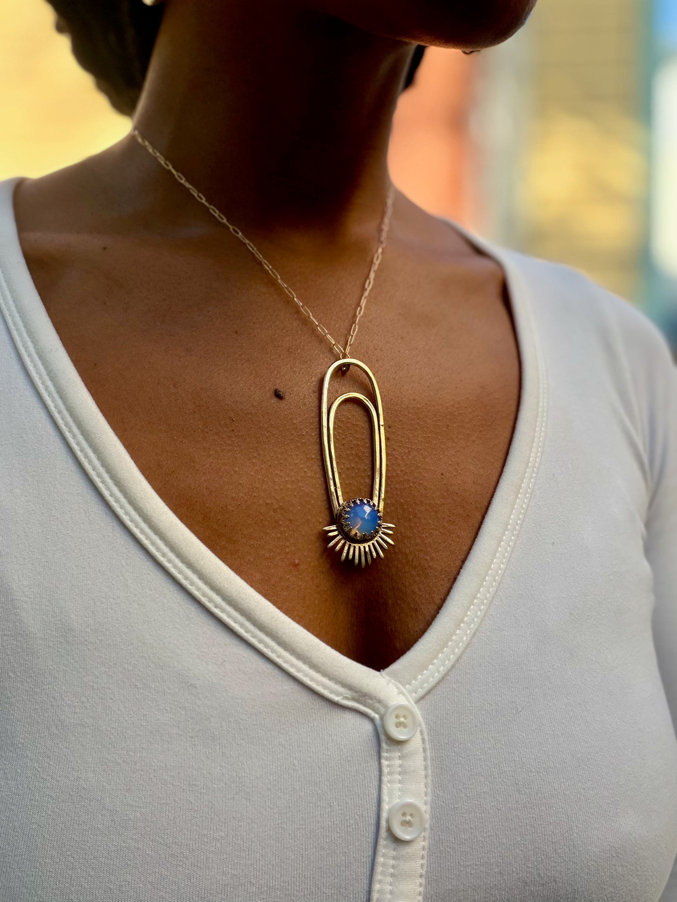 Opalite Aten Sundrop Necklace Solar Seed