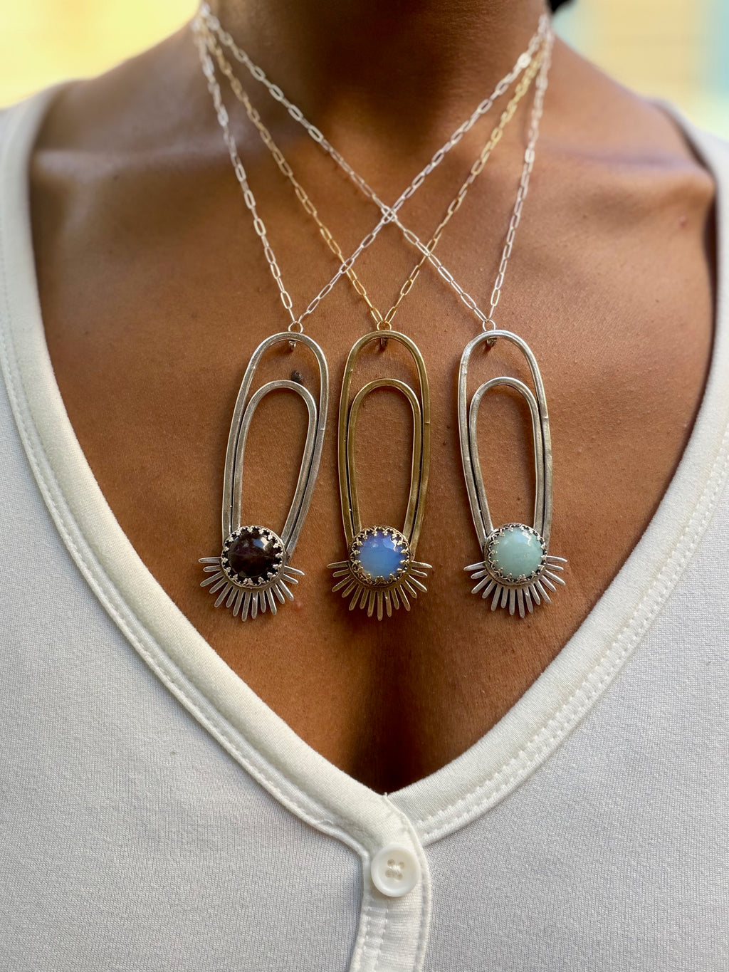 Amazonite Aten Sundrop Necklace Solar Seed