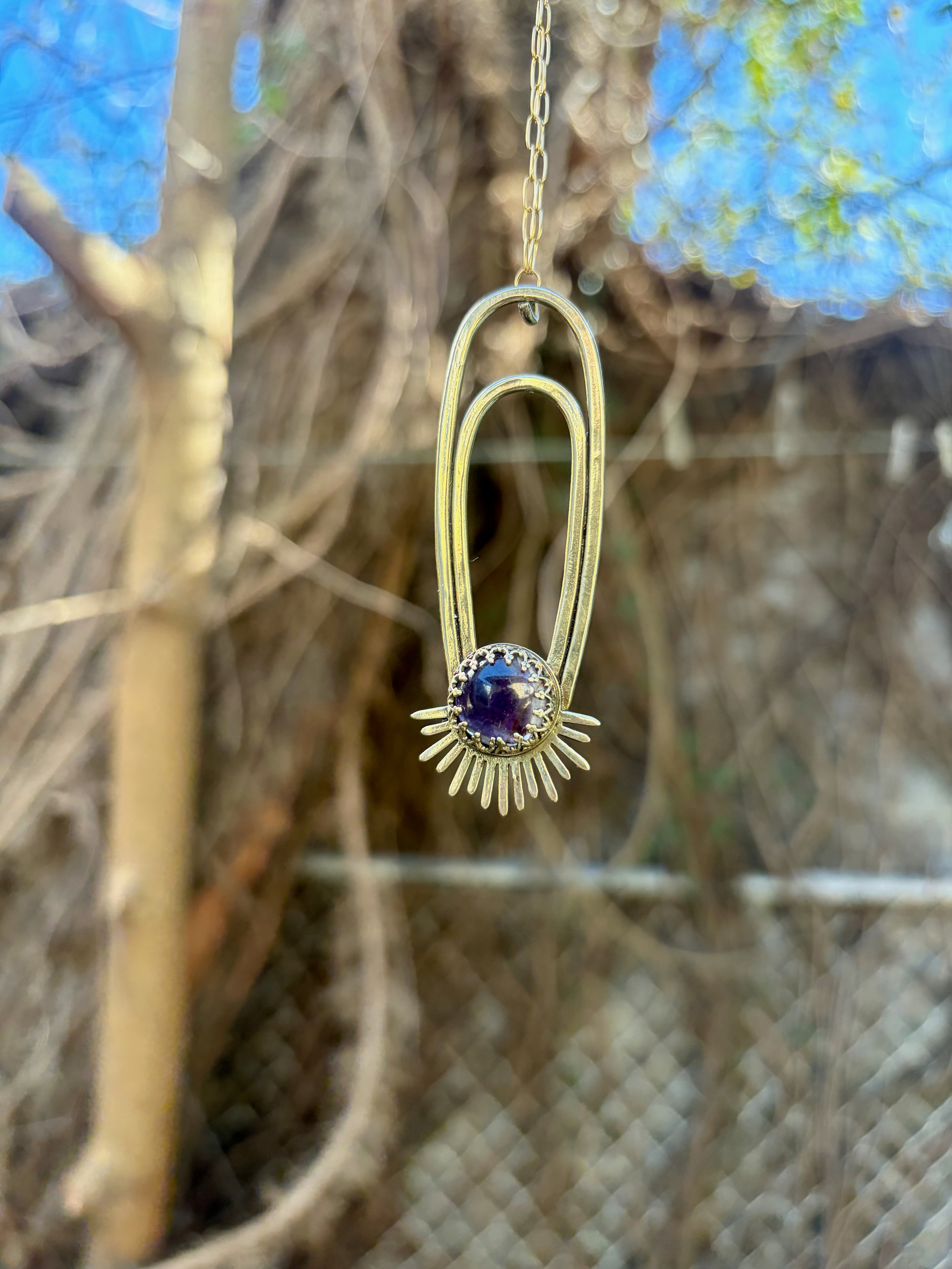 Amethyst Aten Sundrop Necklace Solar Seed