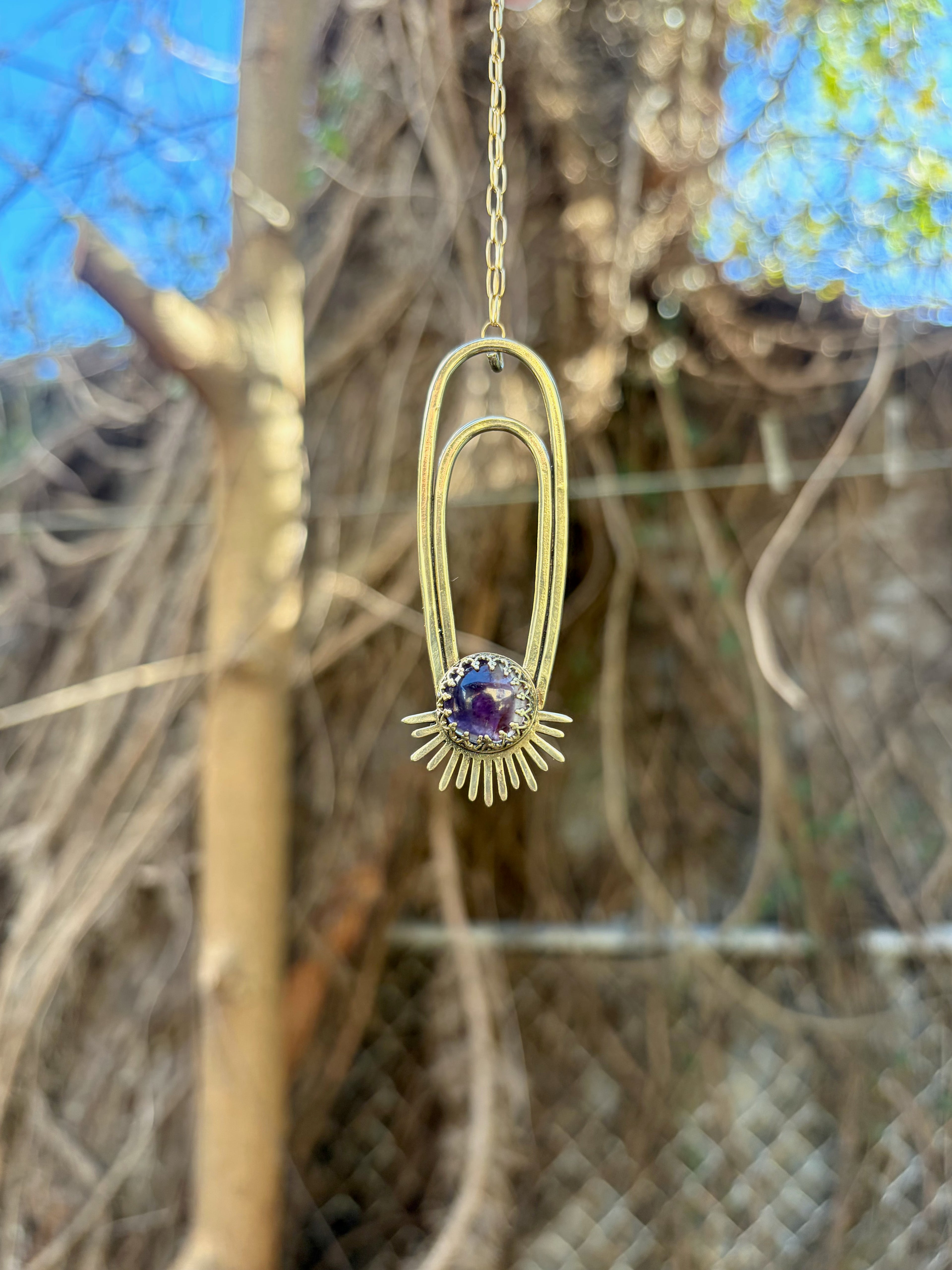 Amethyst Aten Sundrop Necklace Solar Seed
