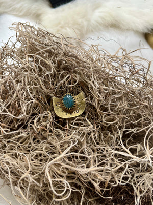 Labradorite Scarab Beetle Brass Ring 5