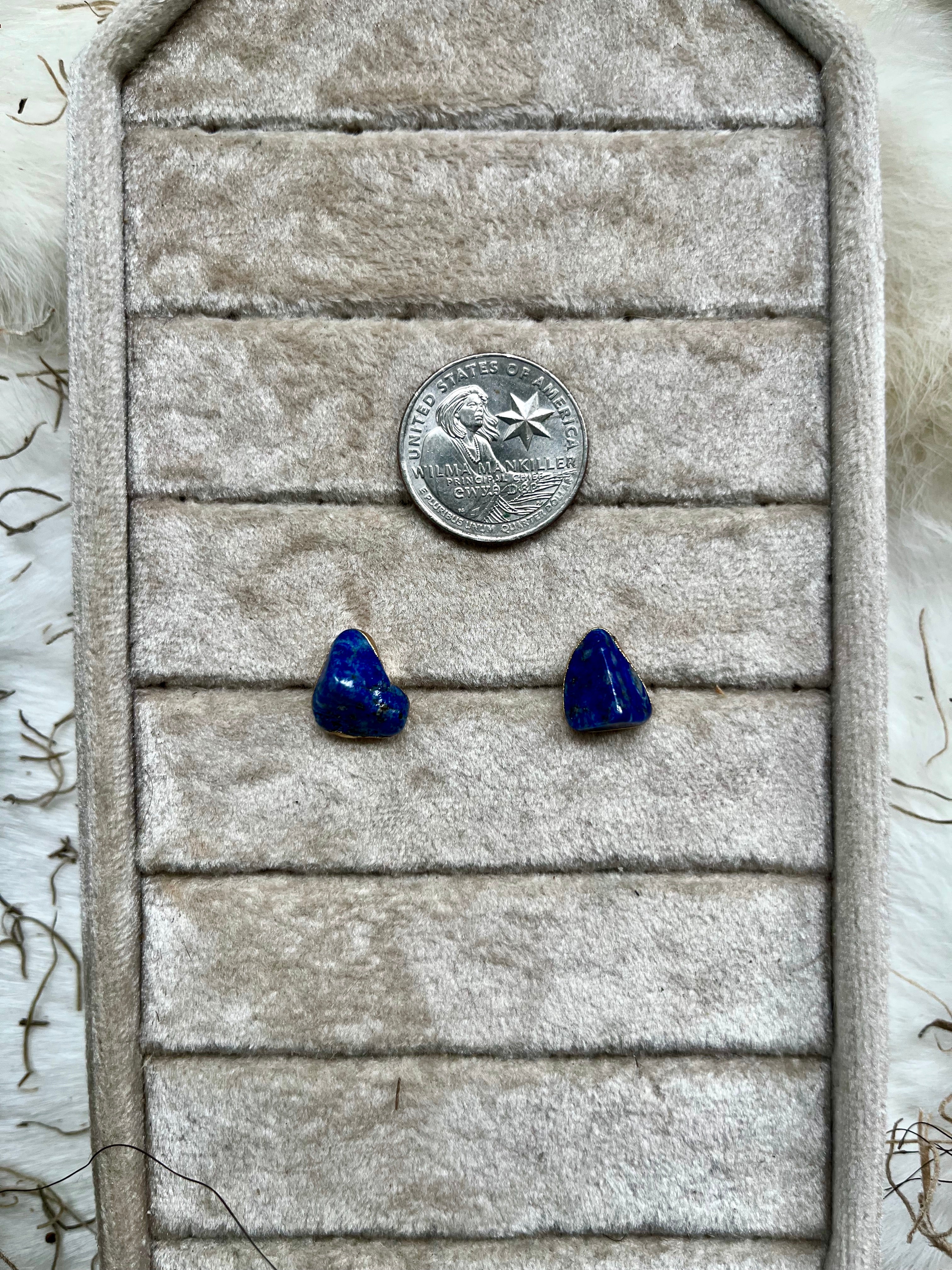 Lapis Lazuli Studs Pair