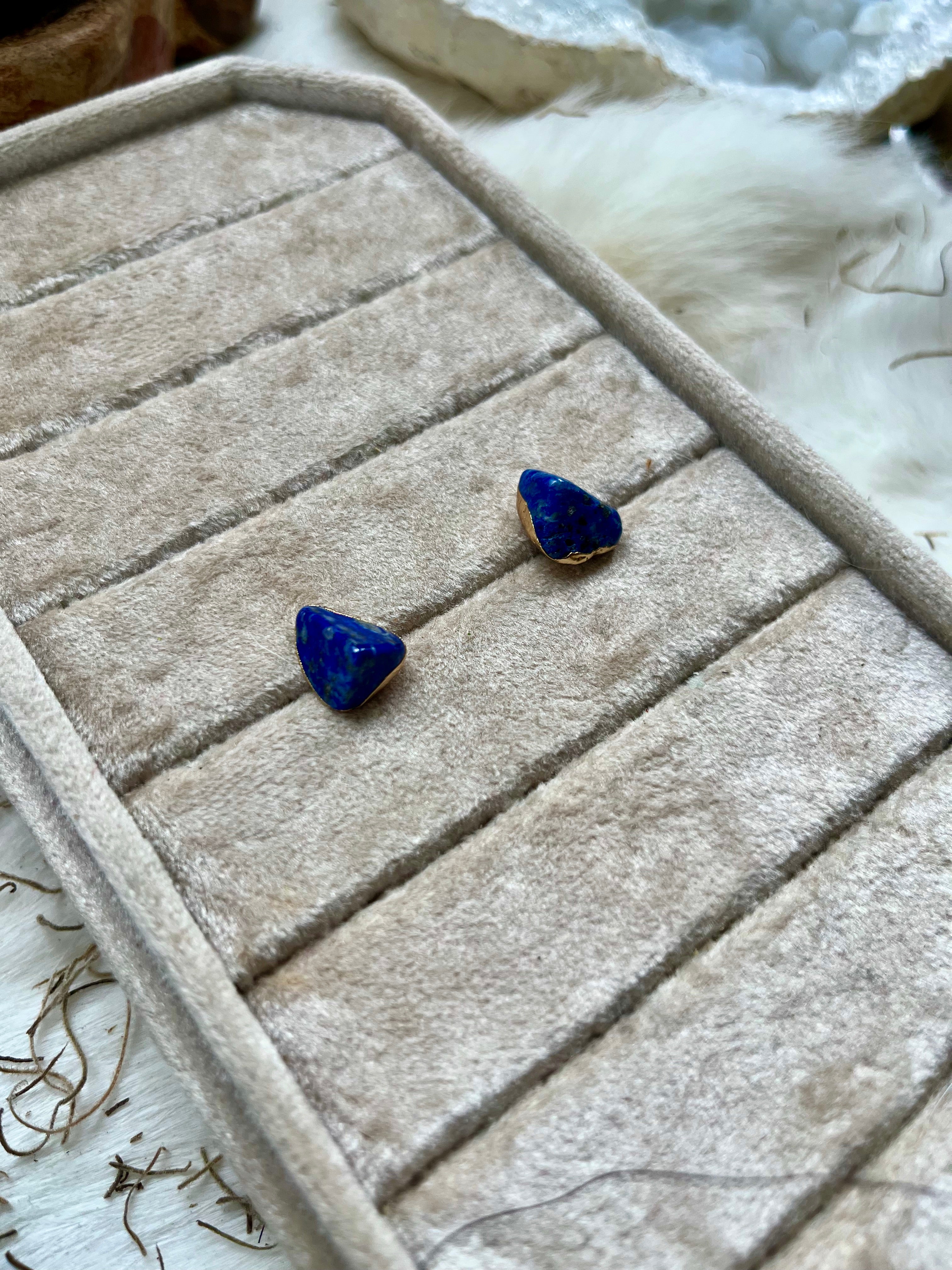 Lapis Lazuli Studs Pair