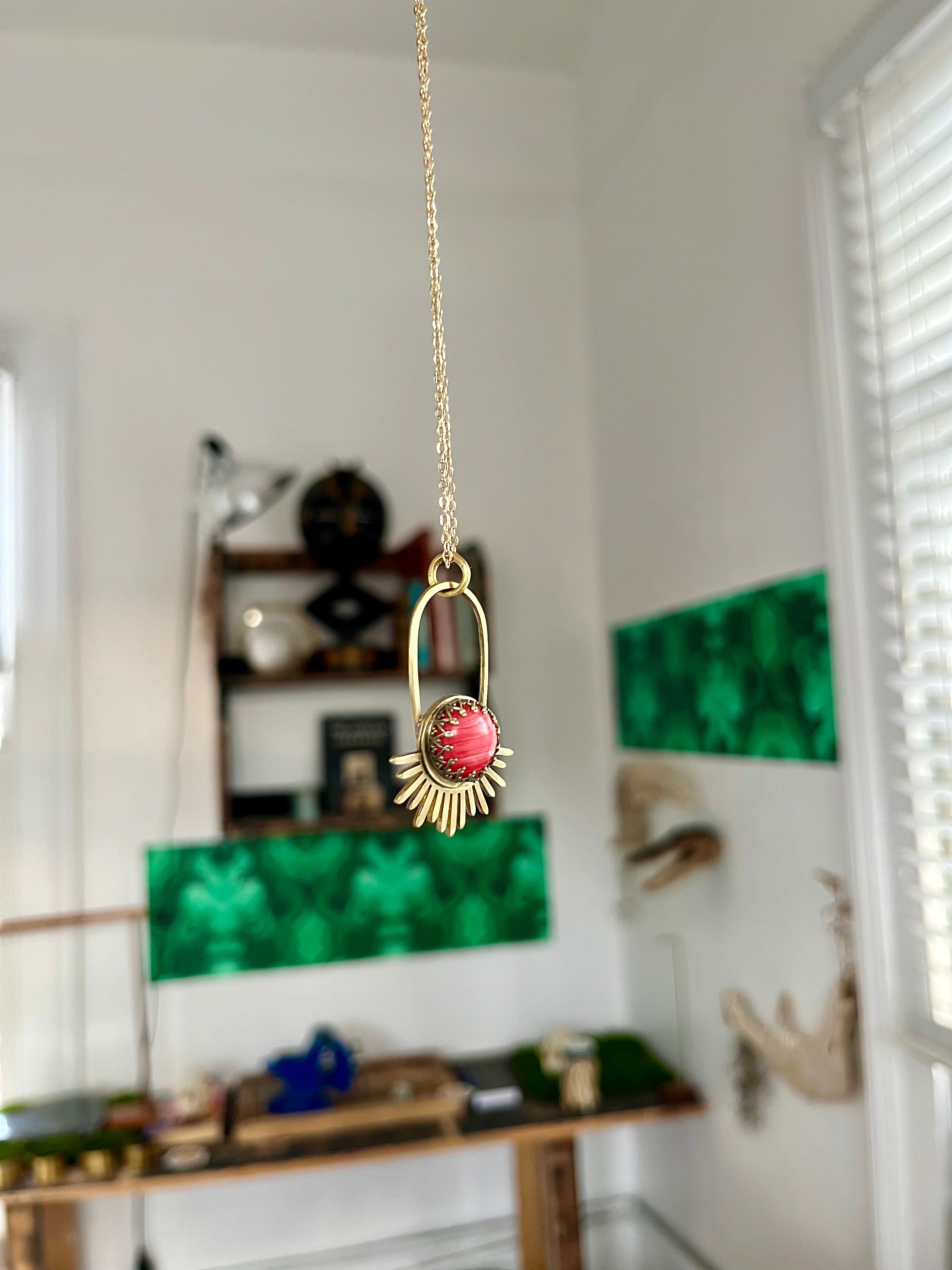 Rhodochrosite Aten Sundrop Necklace First Light