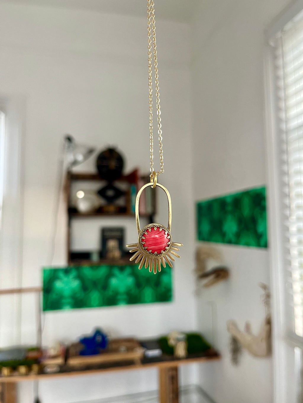 Rhodochrosite Aten Sundrop Necklace First Light