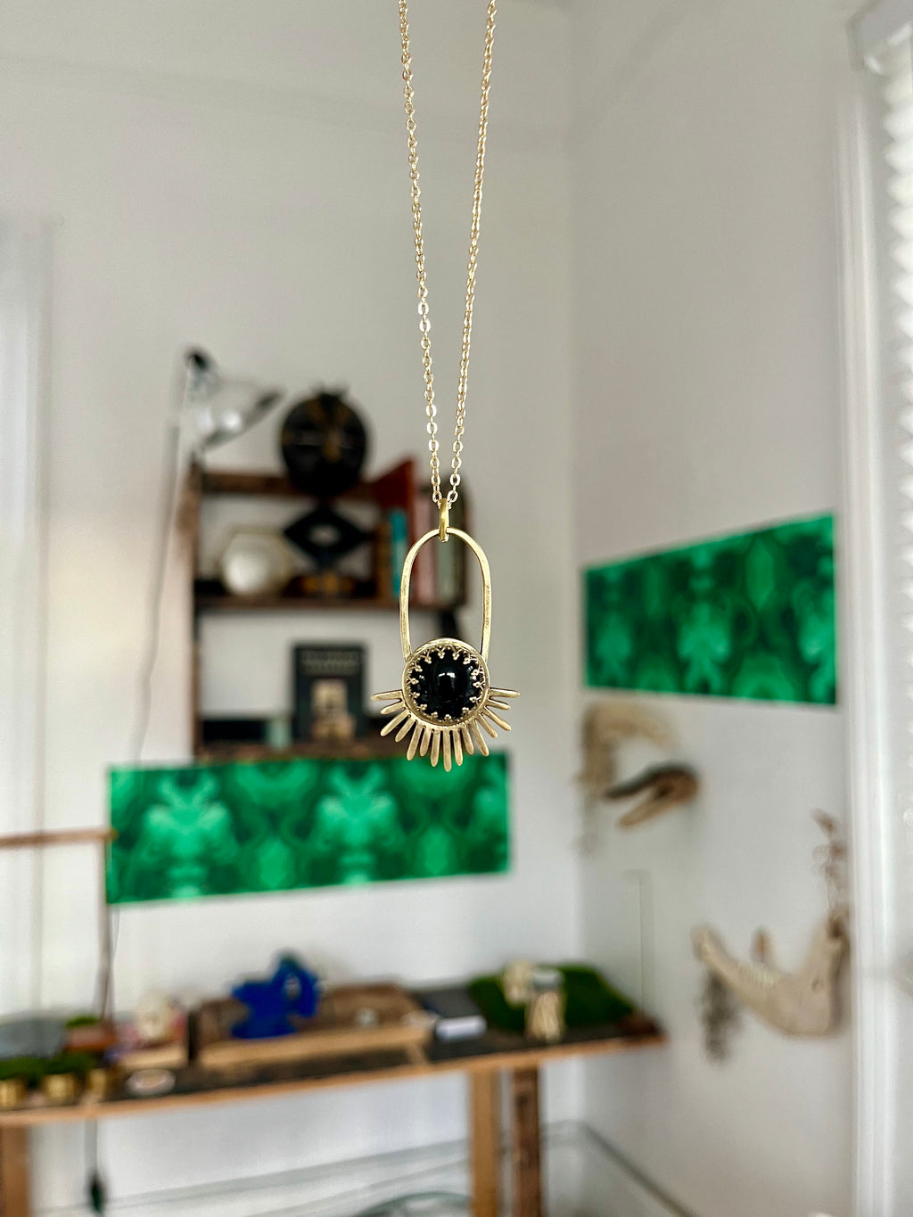 Black Obsidian Aten Sundrop Necklace First Light