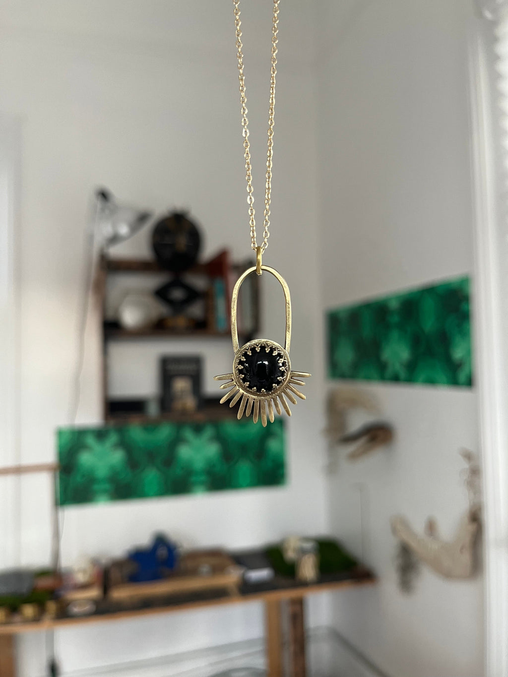 Black Obsidian Aten Sundrop Necklace First Light