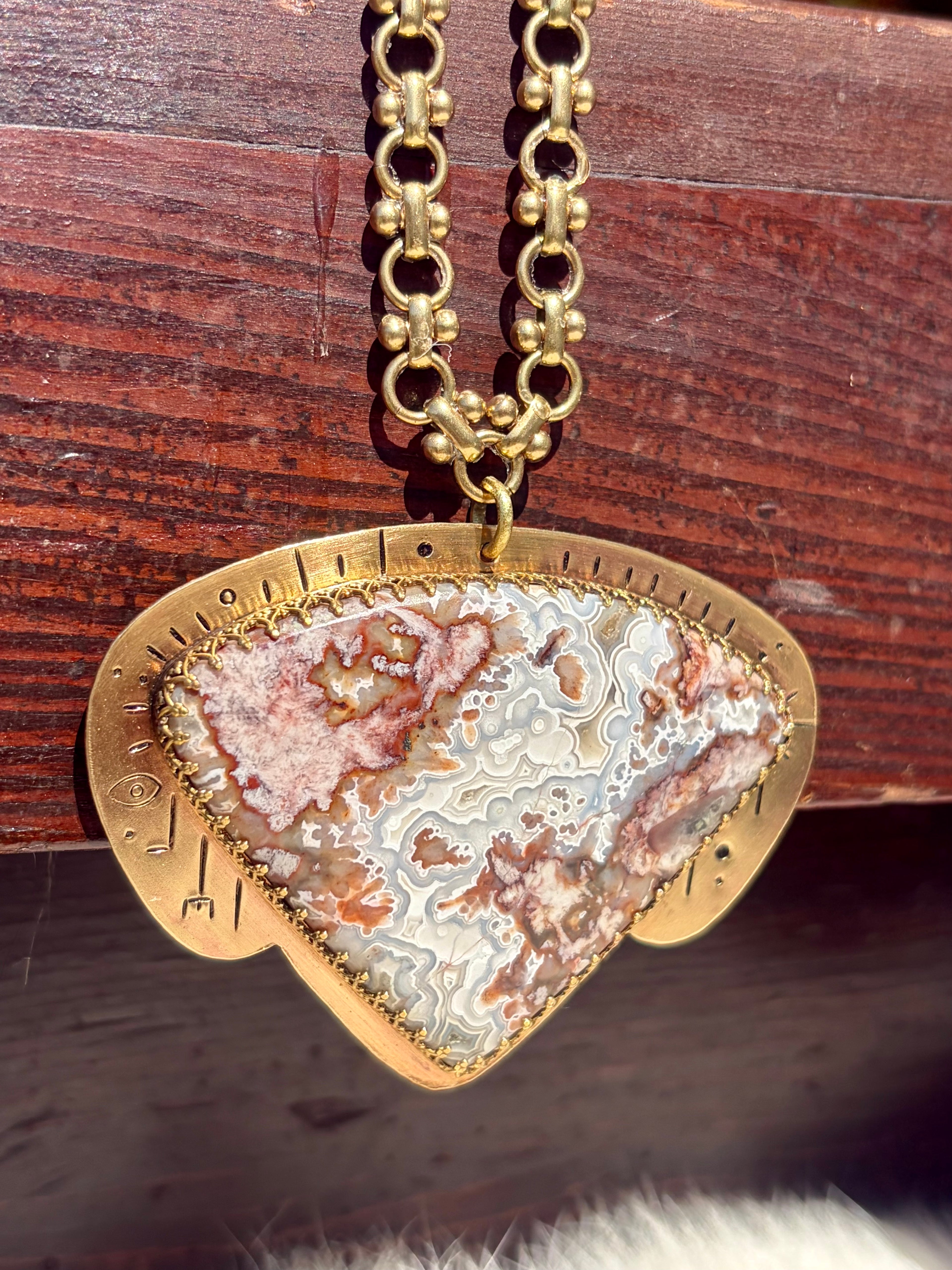 Steady Your Stress Crazy Lace Agate Necklace No. 1