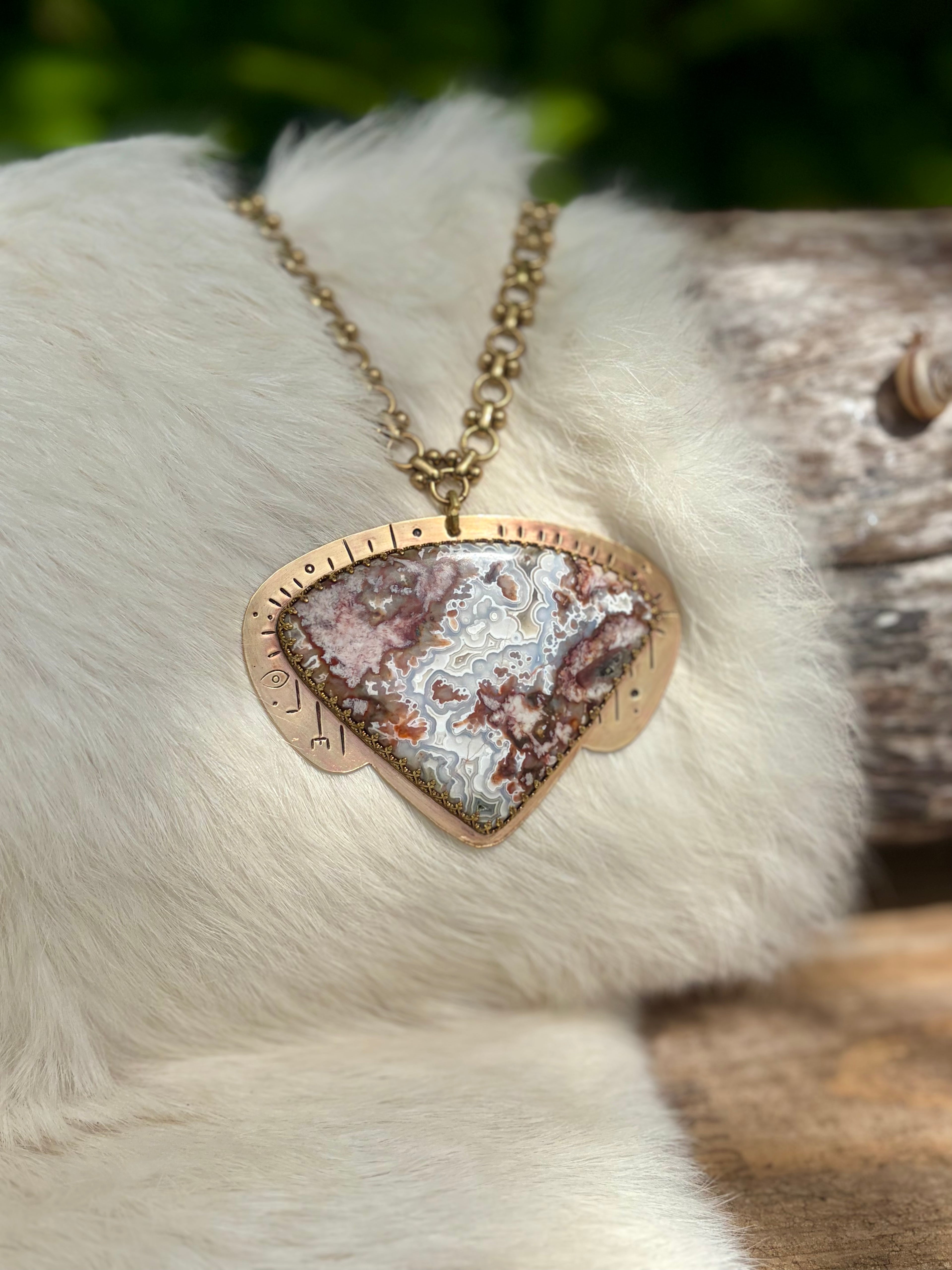 Steady Your Stress Crazy Lace Agate Necklace No. 1