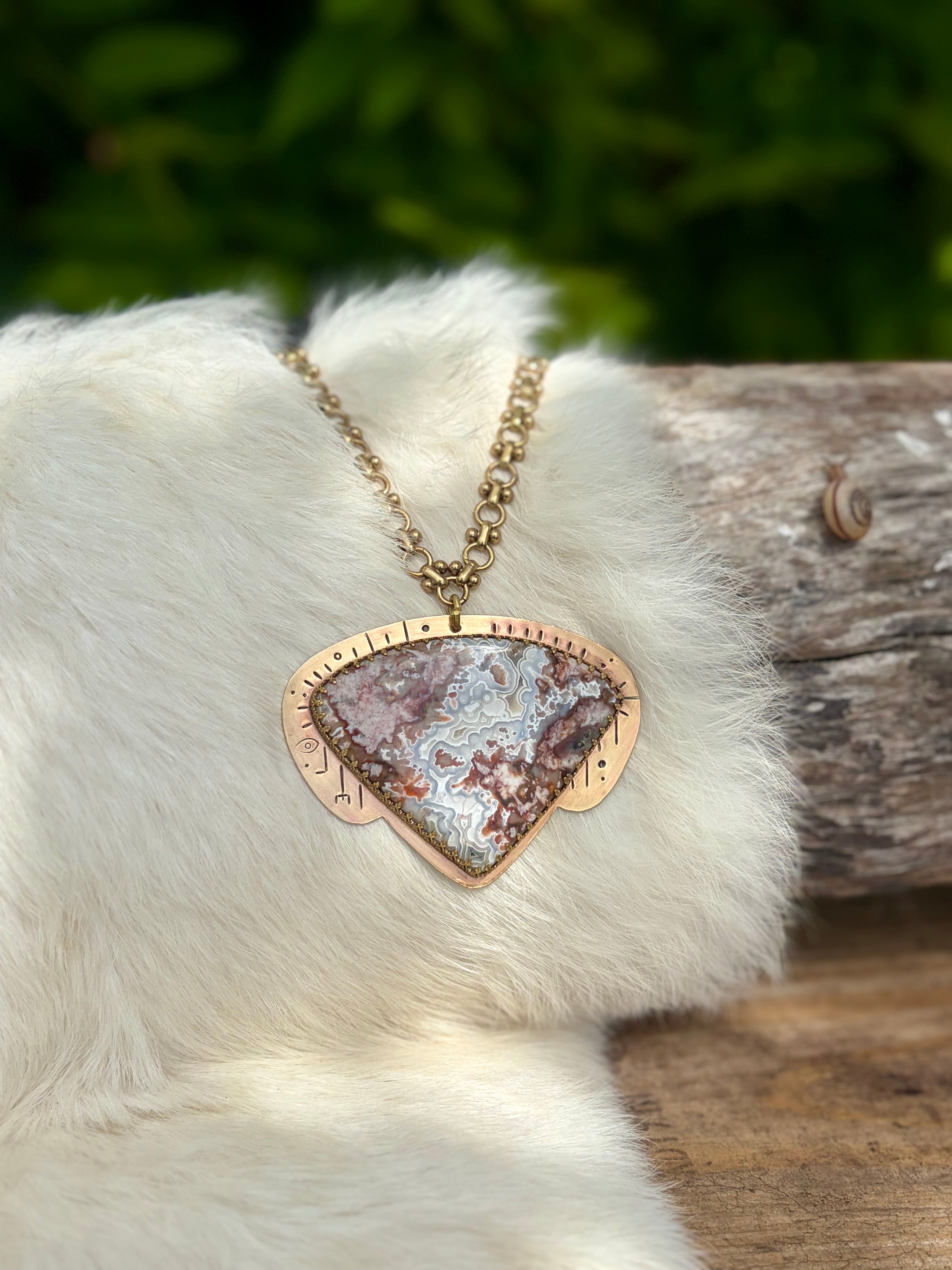 Steady Your Stress Crazy Lace Agate Necklace No. 1