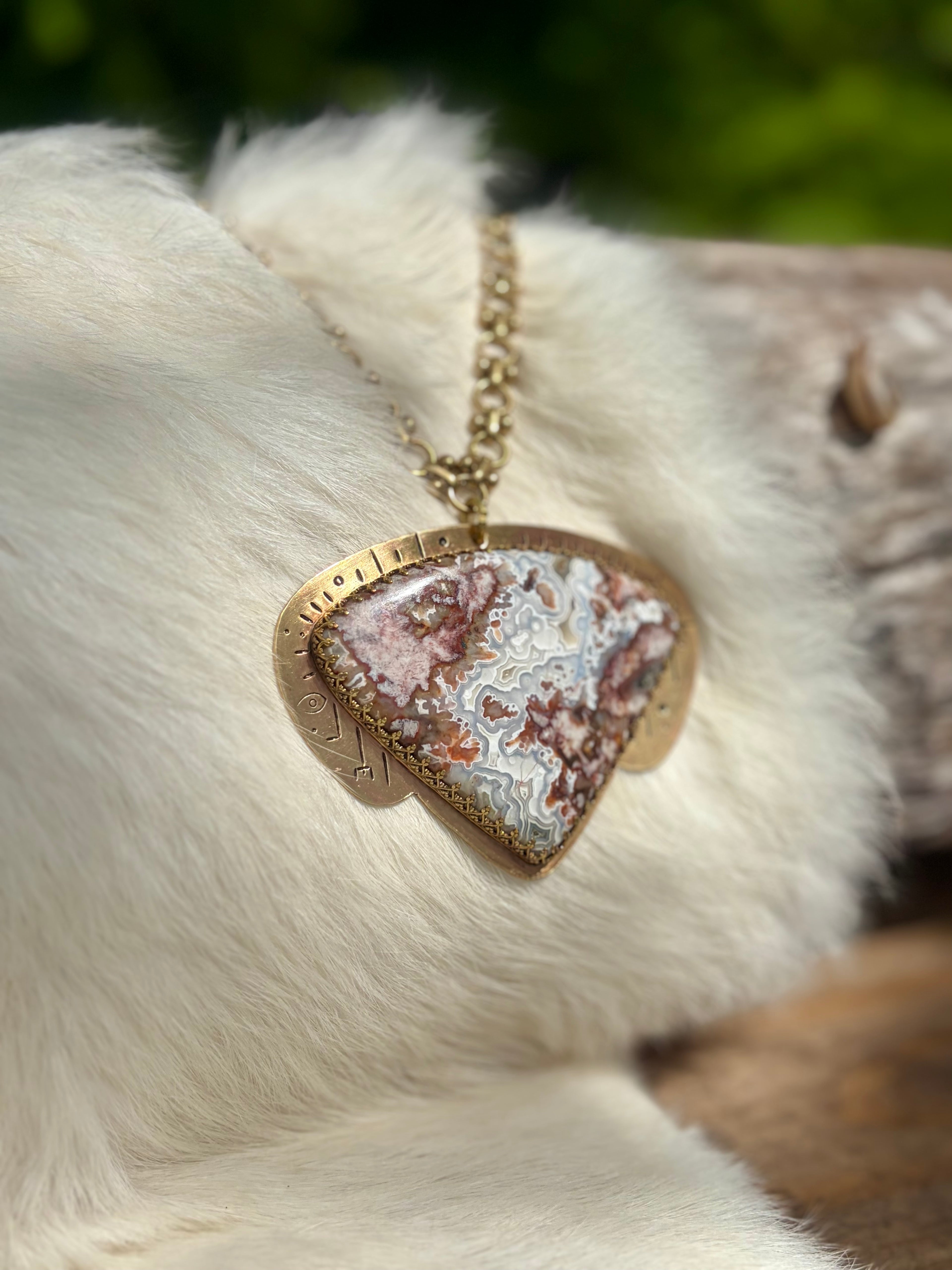 Steady Your Stress Crazy Lace Agate Necklace No. 1