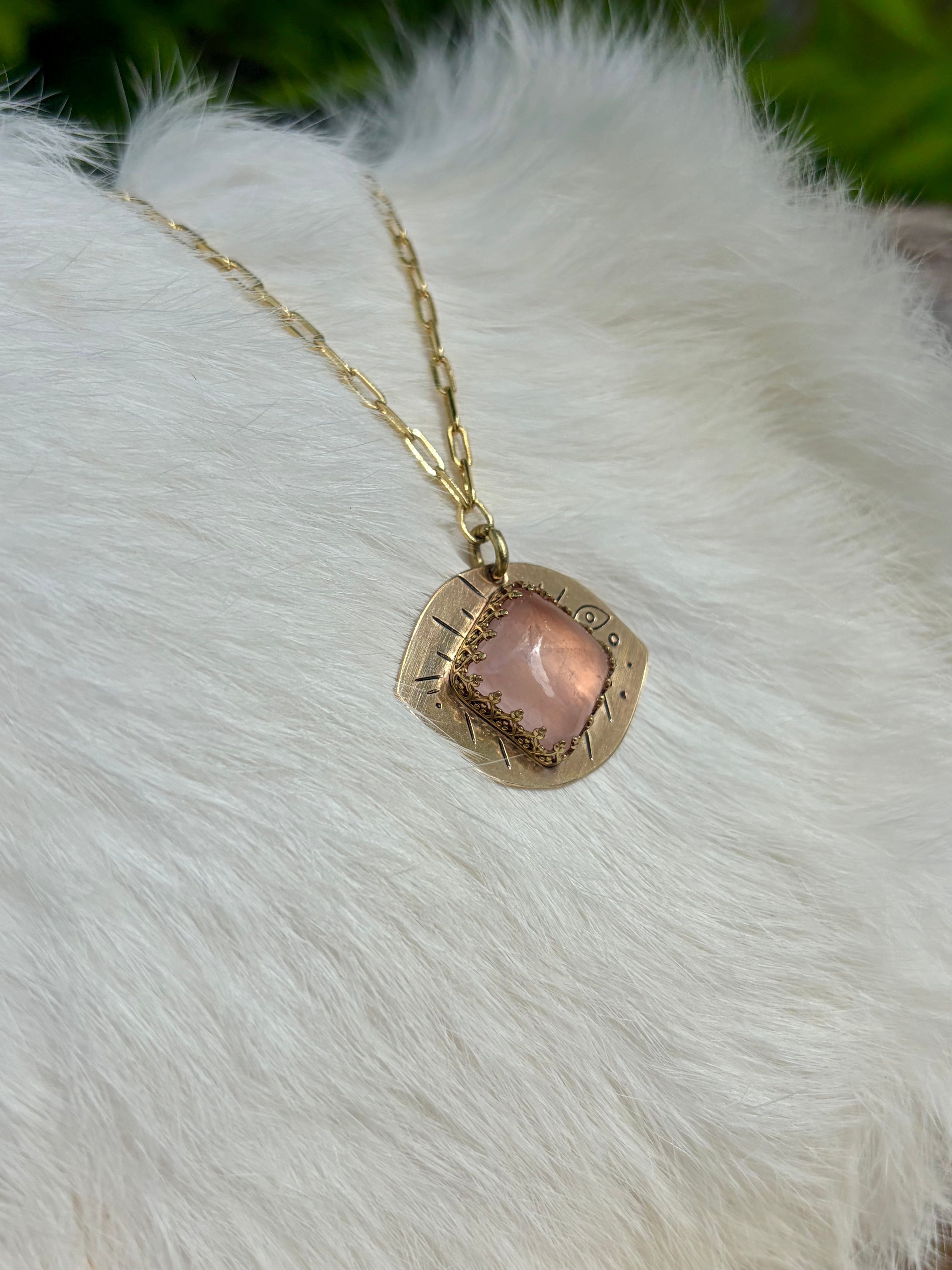 Love You Rose Quartz Necklace No. 1