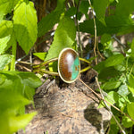 Chrysoprase Sand and Sea Brass Cuff #2