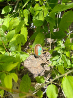 Chrysoprase Sand and Sea Brass Cuff #2