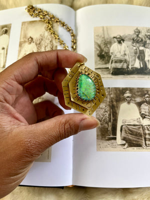 Sterling Opal Double Decked Talisman Necklace