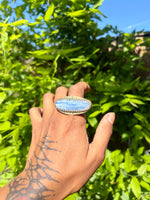 Horizontal Blue Kyanite Brass Ring #4