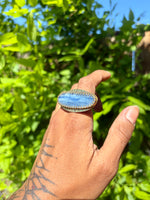 Horizontal Blue Kyanite Brass Ring #4