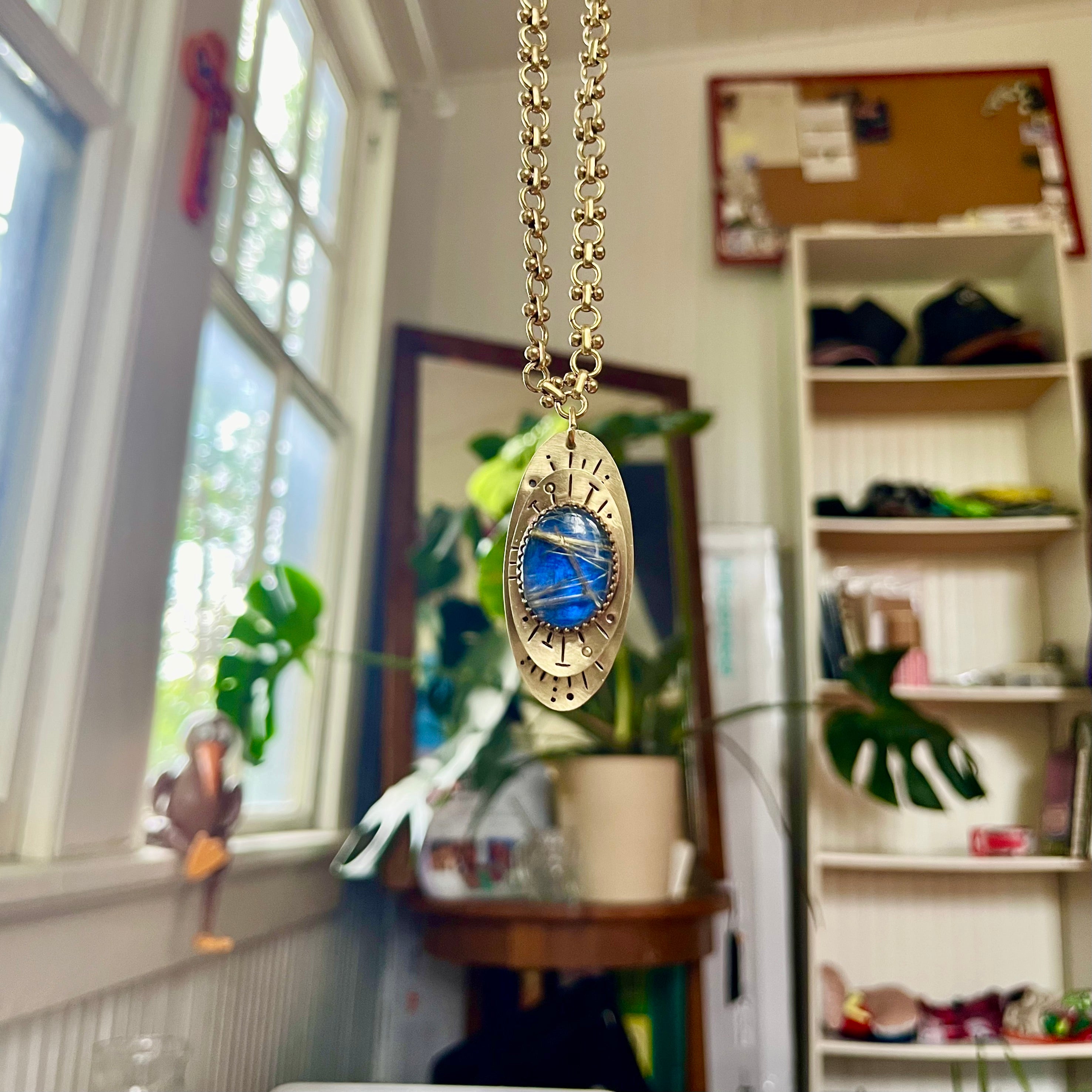 Rutilated Quartz + Labradorite Double Decked Talisman Necklace