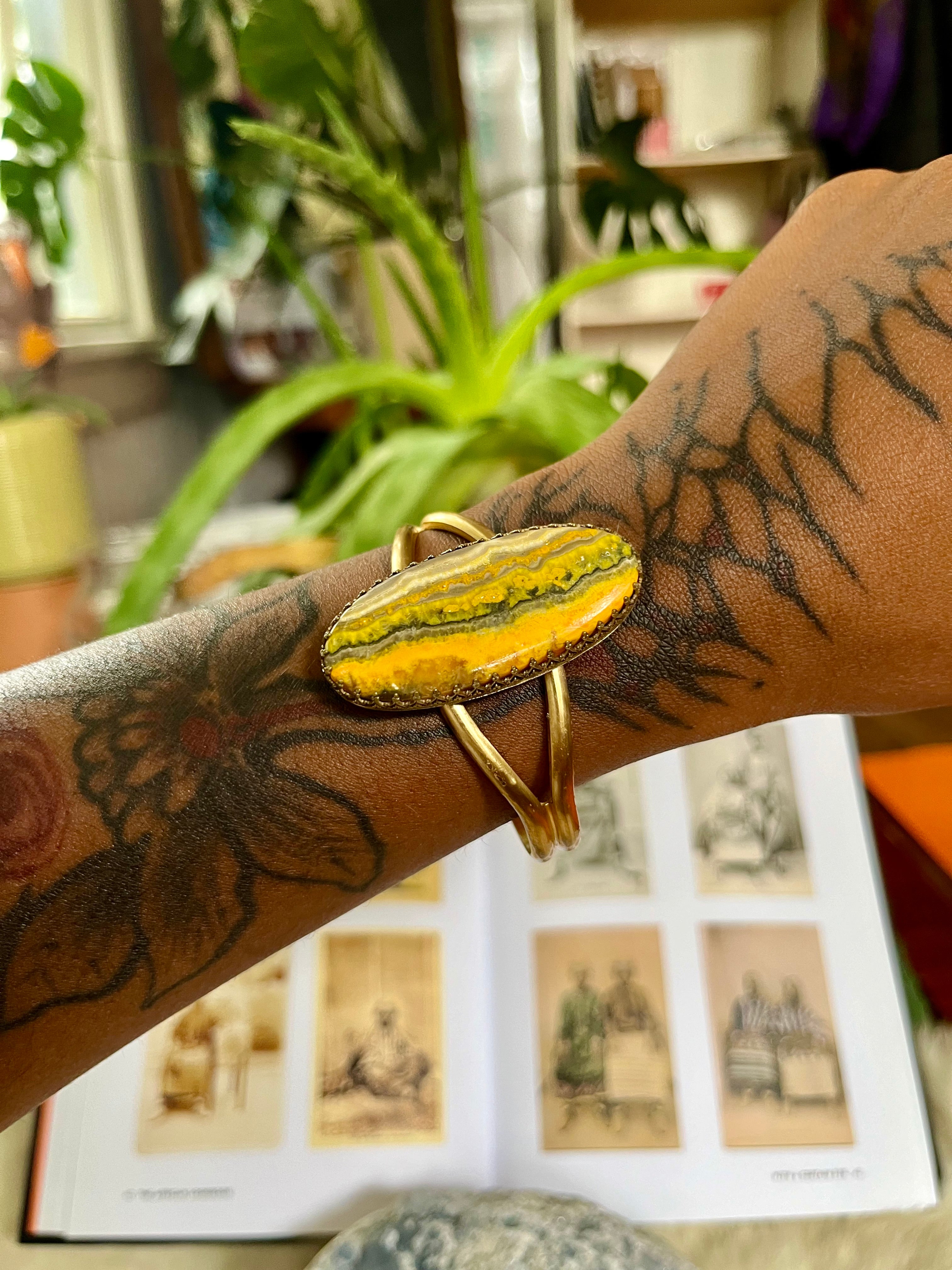 Bumblebee Jasper Cuff