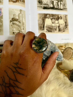 Moss Agate In Abundance Ring