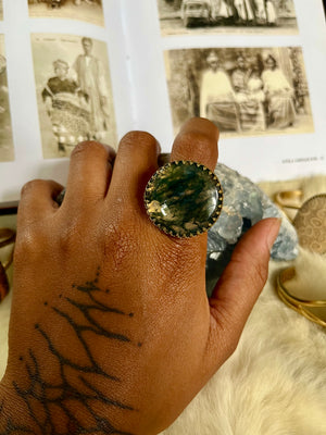 Moss Agate In Abundance Ring