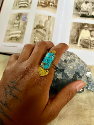 Turquoise with Pyrite Guardian Ring