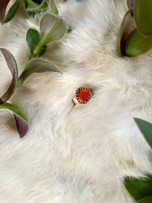 Carnelian Brass Ring