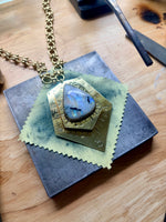 Rainbow Moonstone Double Deck Pendant #3