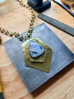 Rainbow Moonstone Double Deck Pendant #3
